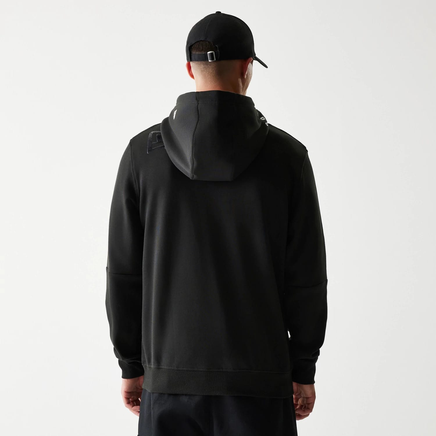 The Male model is wearing Las Vegas Raiders NFL 3RD Down Black Pullover Hoodie 2
