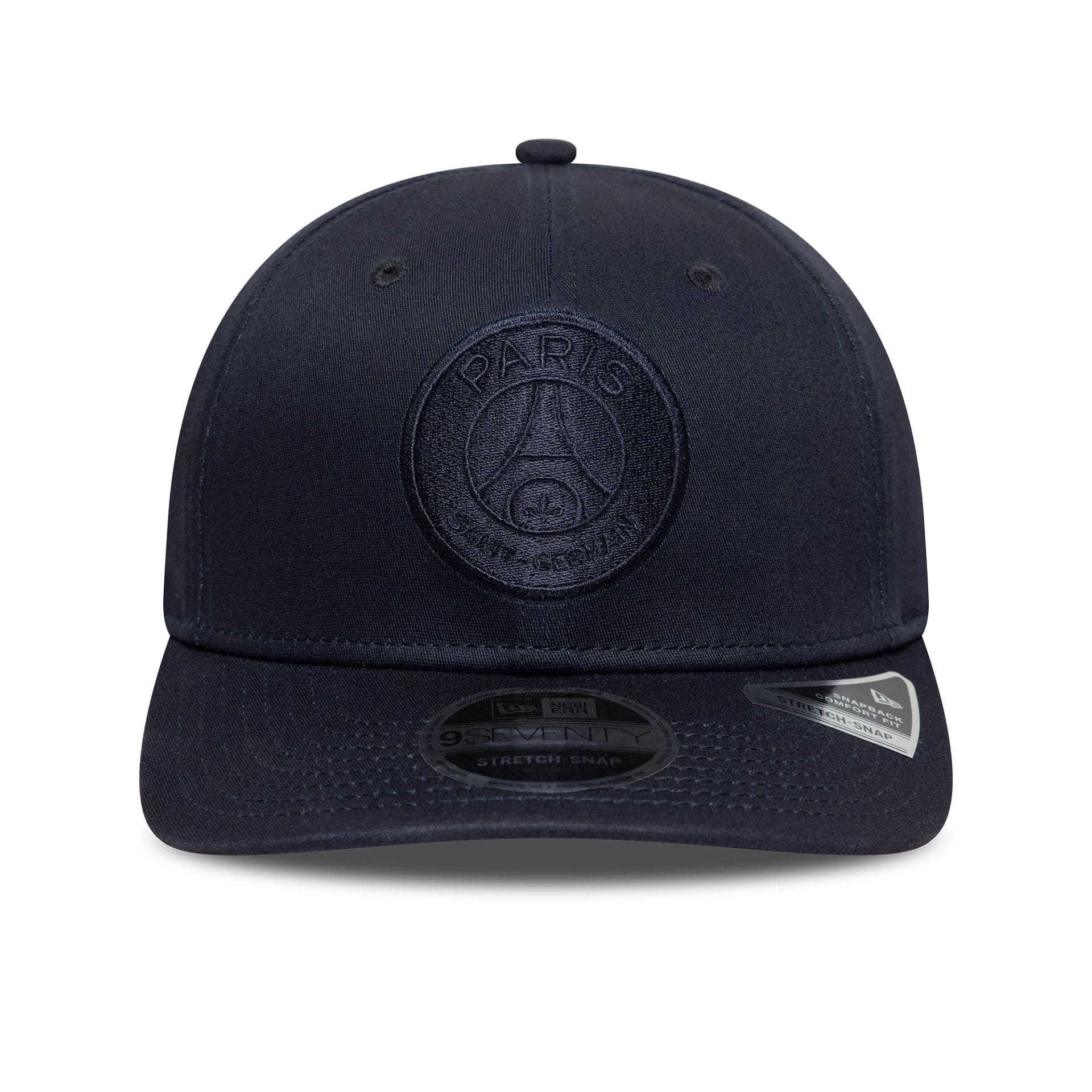 This is a Paris Saint-Germain Tonal Navy 9SEVENTY Stretch Snap Adjustable Cap 2
