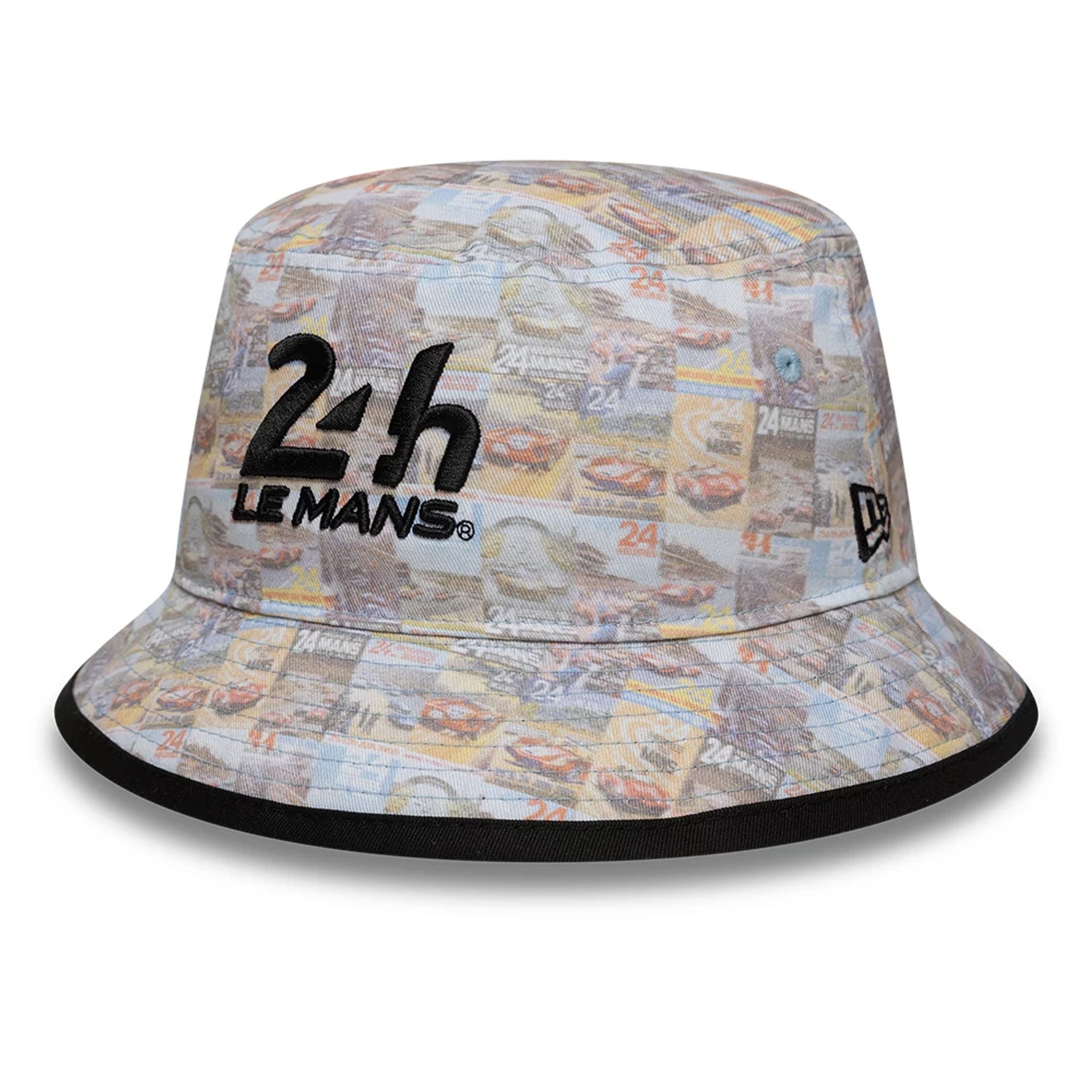 This is a 24HR Le Mans All Over Print Black Bucket Hat 1