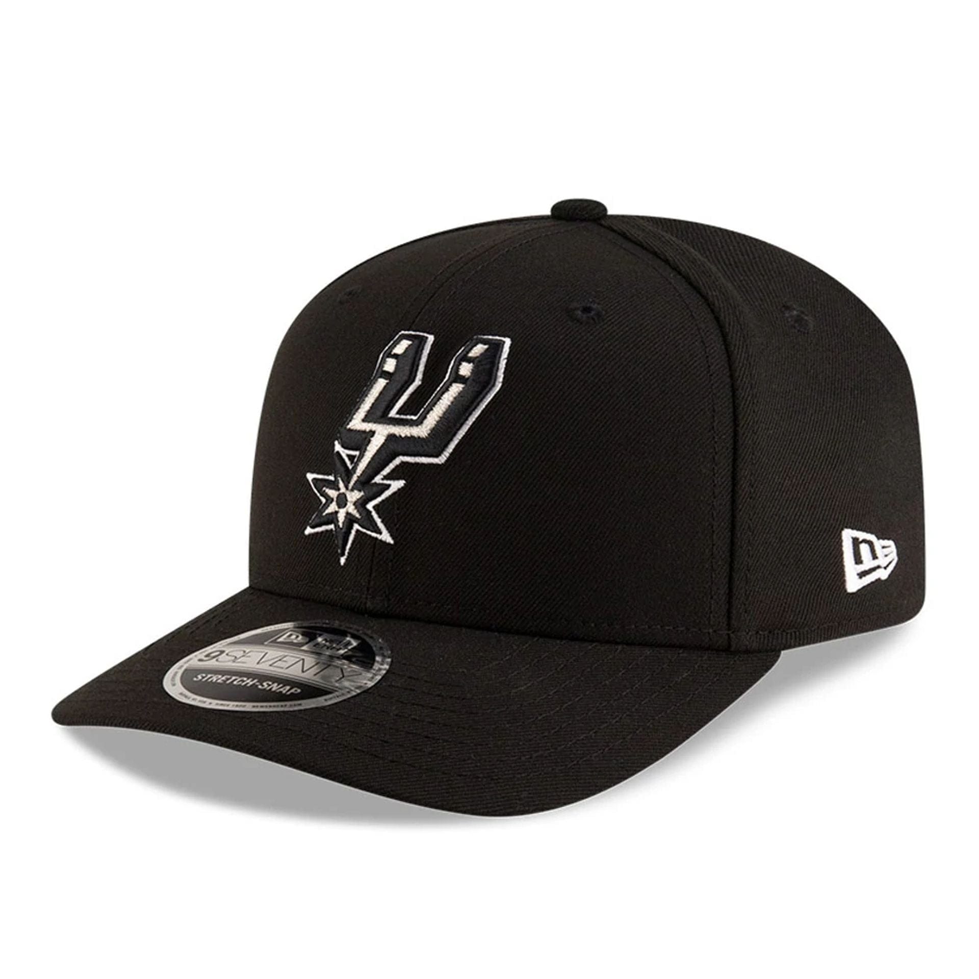 This is a San Antonio Spurs NBA Team Black 9SEVENTY Stretch Snap Adjustable Cap 1