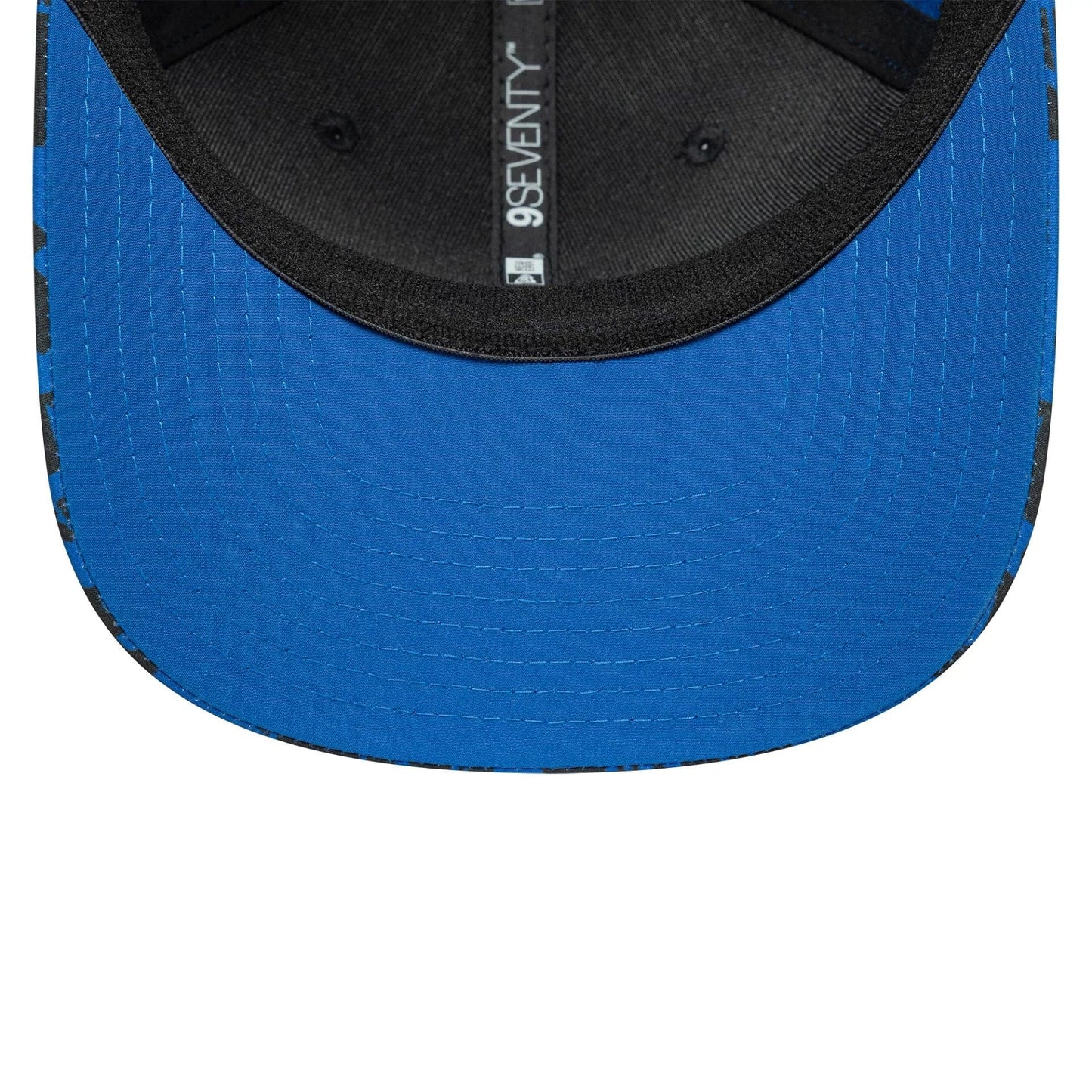 This is a London Spirit The Hundred 2025 All Over Print Blue 9SEVENTY Stretch Snap Adjustable Cap 7