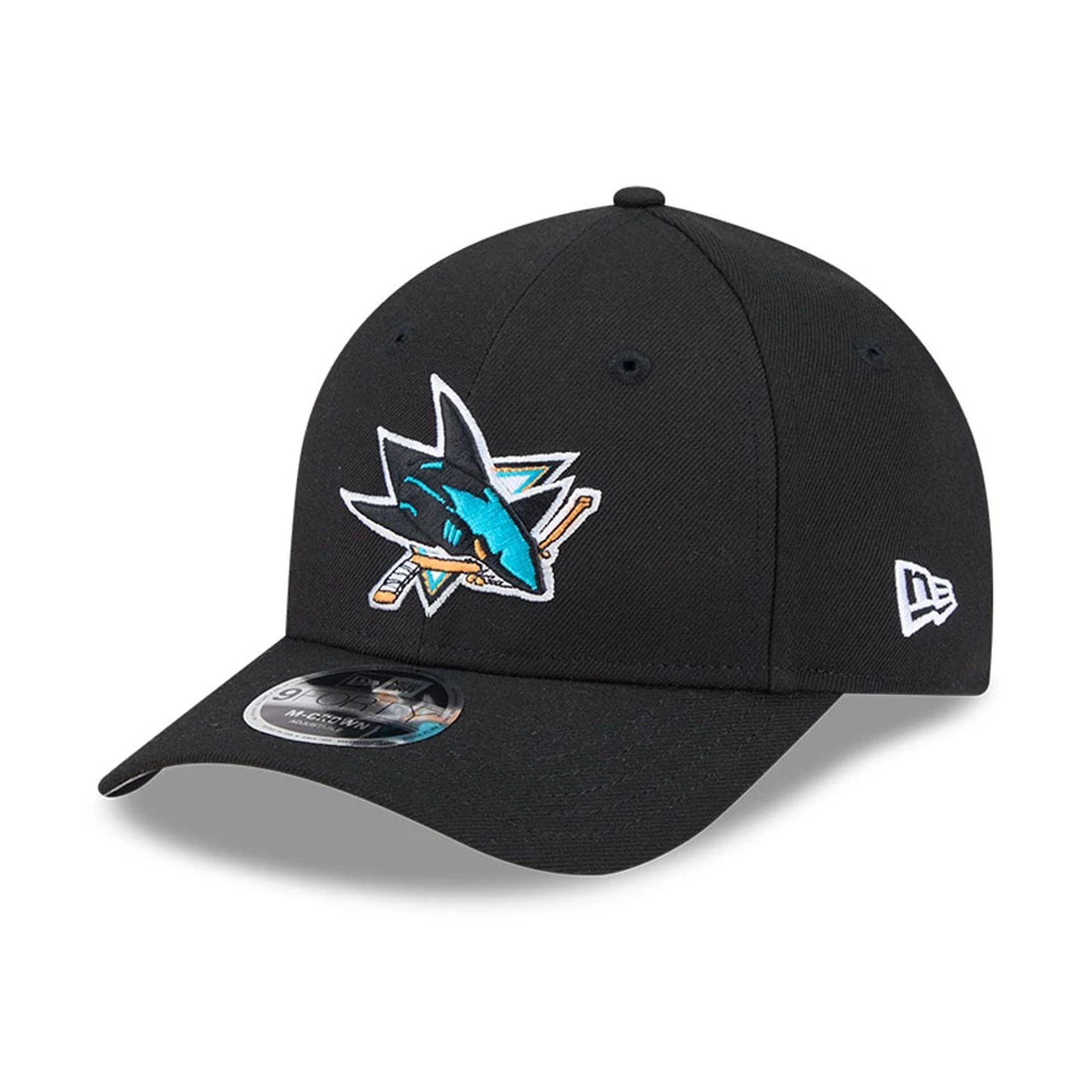 This is a San Jose Sharks NHL Team Black 9FORTY M-Crown Adjustable Cap 1