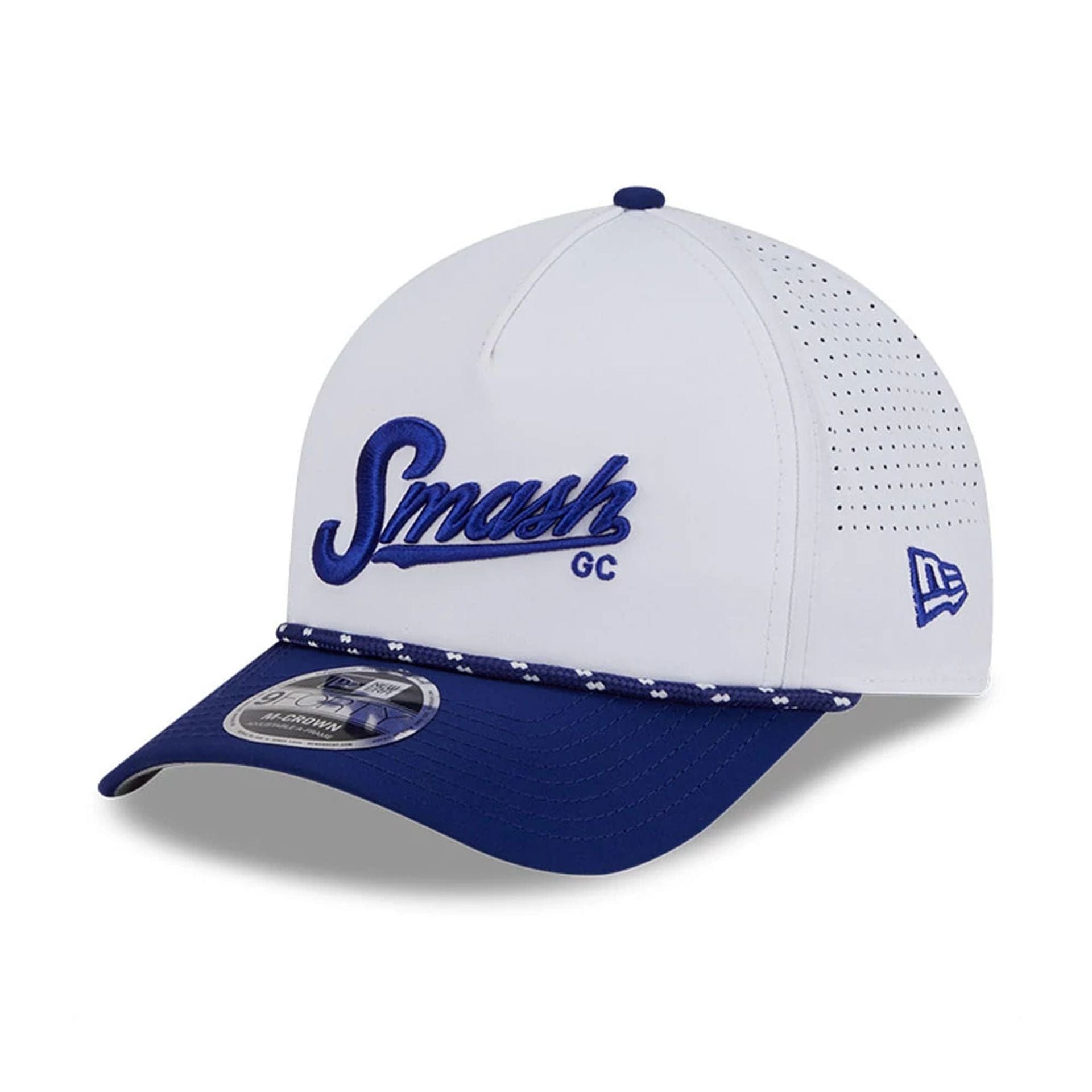 This is a Majesticks LIV Golf 2025 White 9FORTY M-Crown Adjustable Cap 1