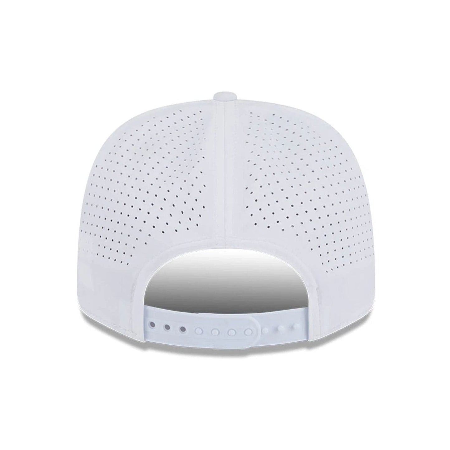 This is a LIV Golf 2025 White 9SEVENTY Stretch Snap Adjustable Cap 7