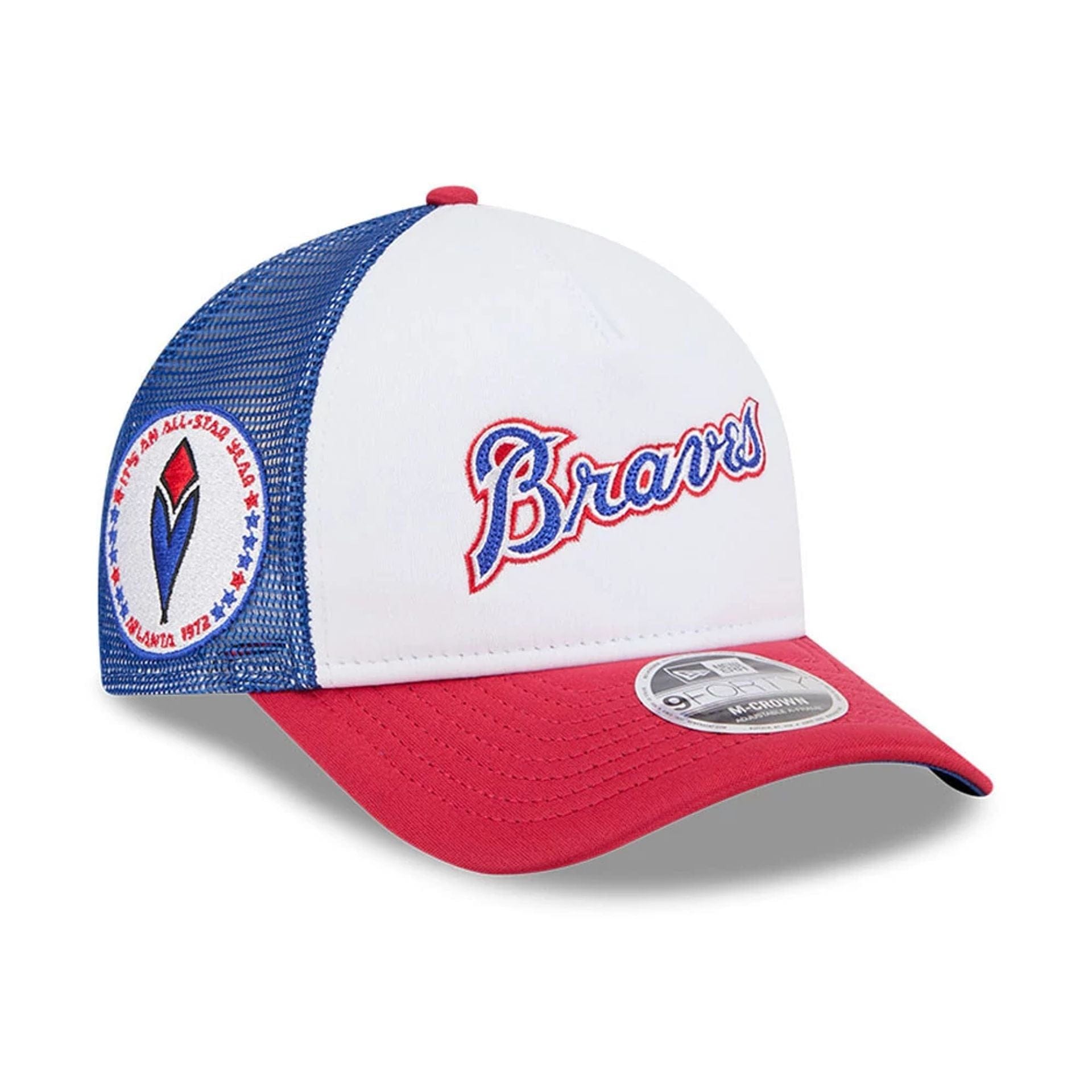 This is a Atlanta Braves Summer Derby White 9FORTY M-Crown A-Frame Adjustable Cap 1