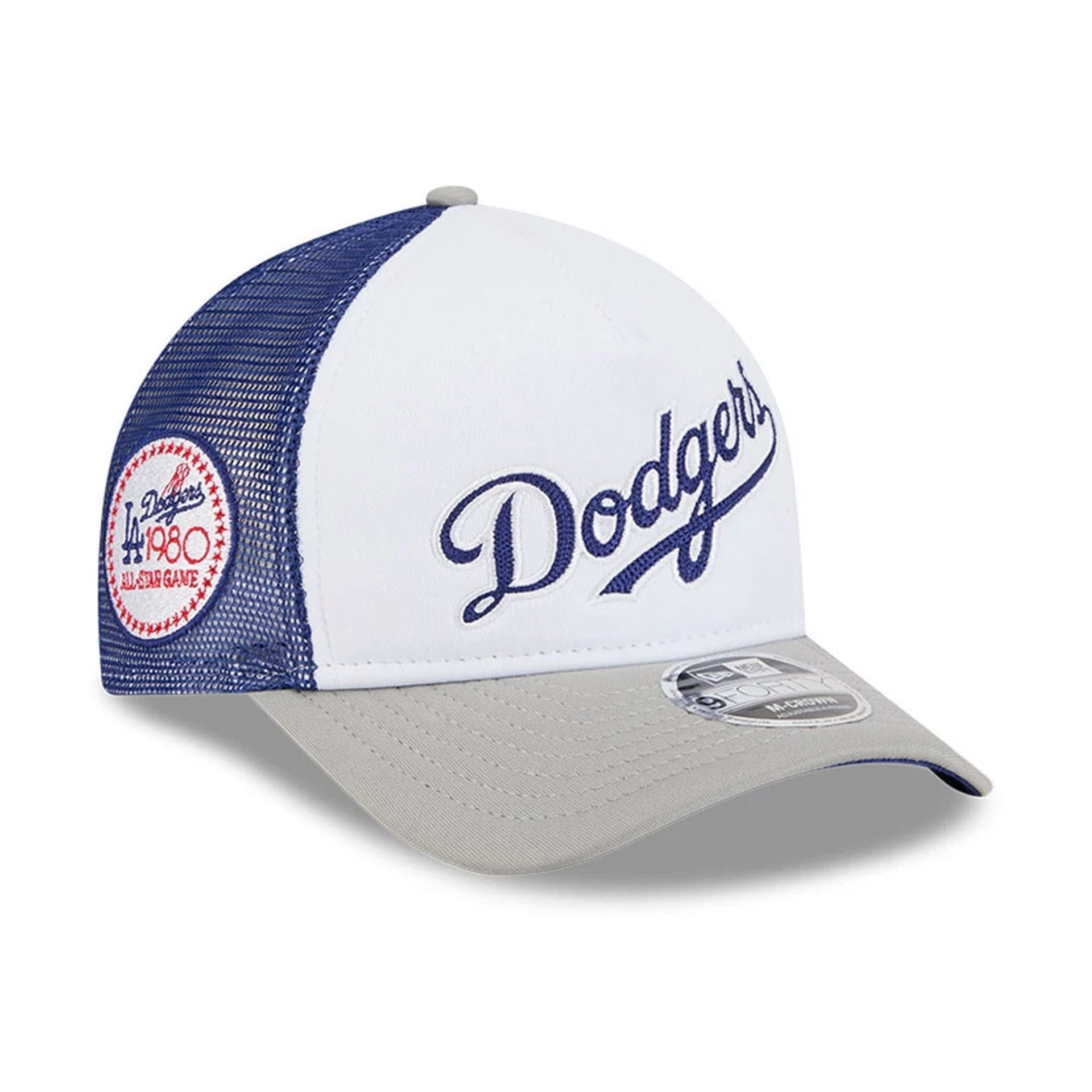 This is a LA Dodgers Summer Derby White 9FORTY M-Crown A-Frame Adjustable Cap 1