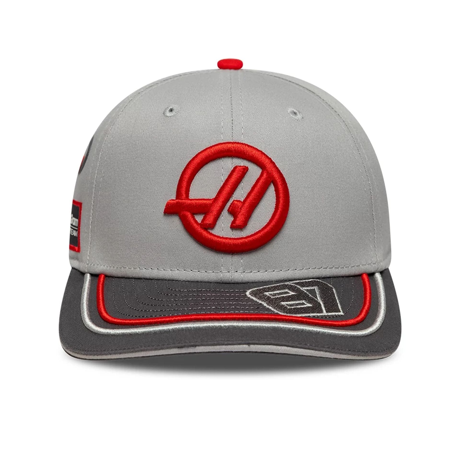 This is a MoneyGram Hass F1 Oliver Bearman 200th Race Dark Grey 9SEVENTY Snapback Adjustable Cap 2