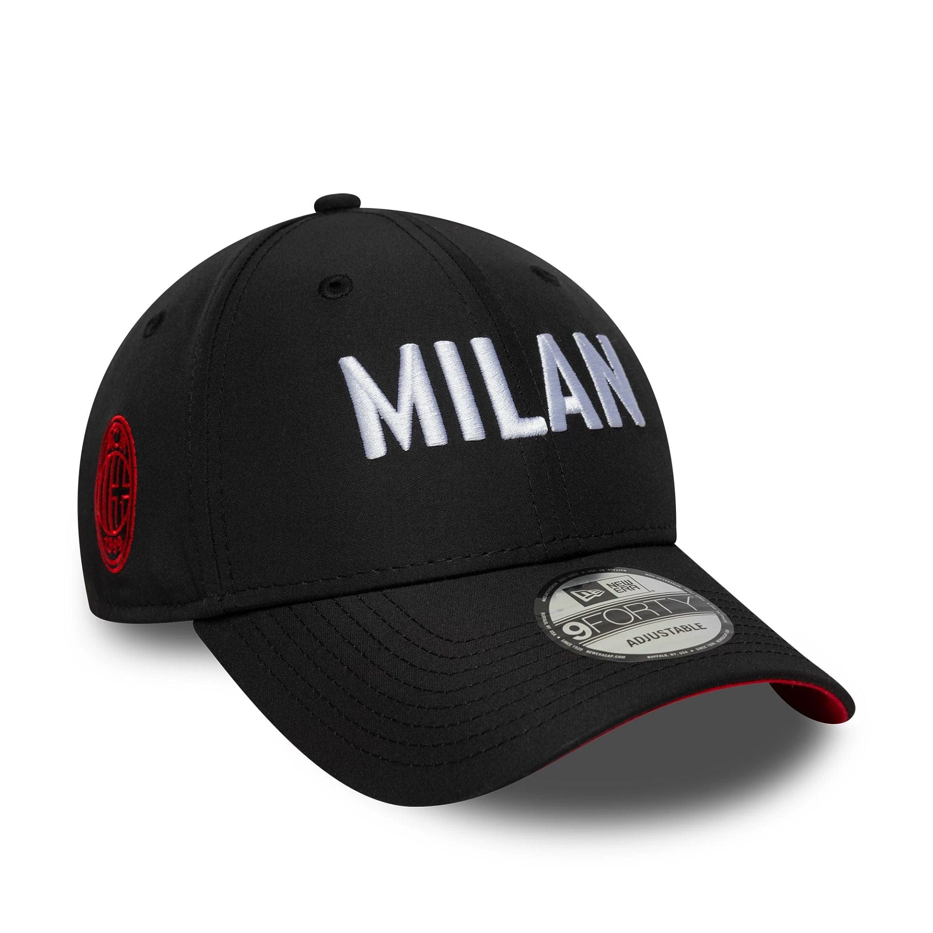 This is a AC Milan Wordmark Black 9FORTY Adjustable Cap 1