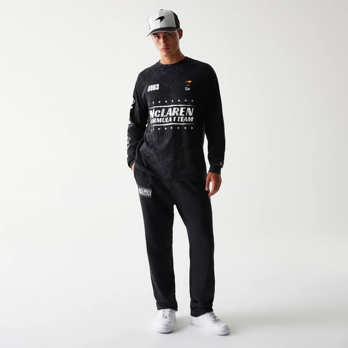 The Male model is wearing McLaren Racing Black Straight Leg Joggers 8