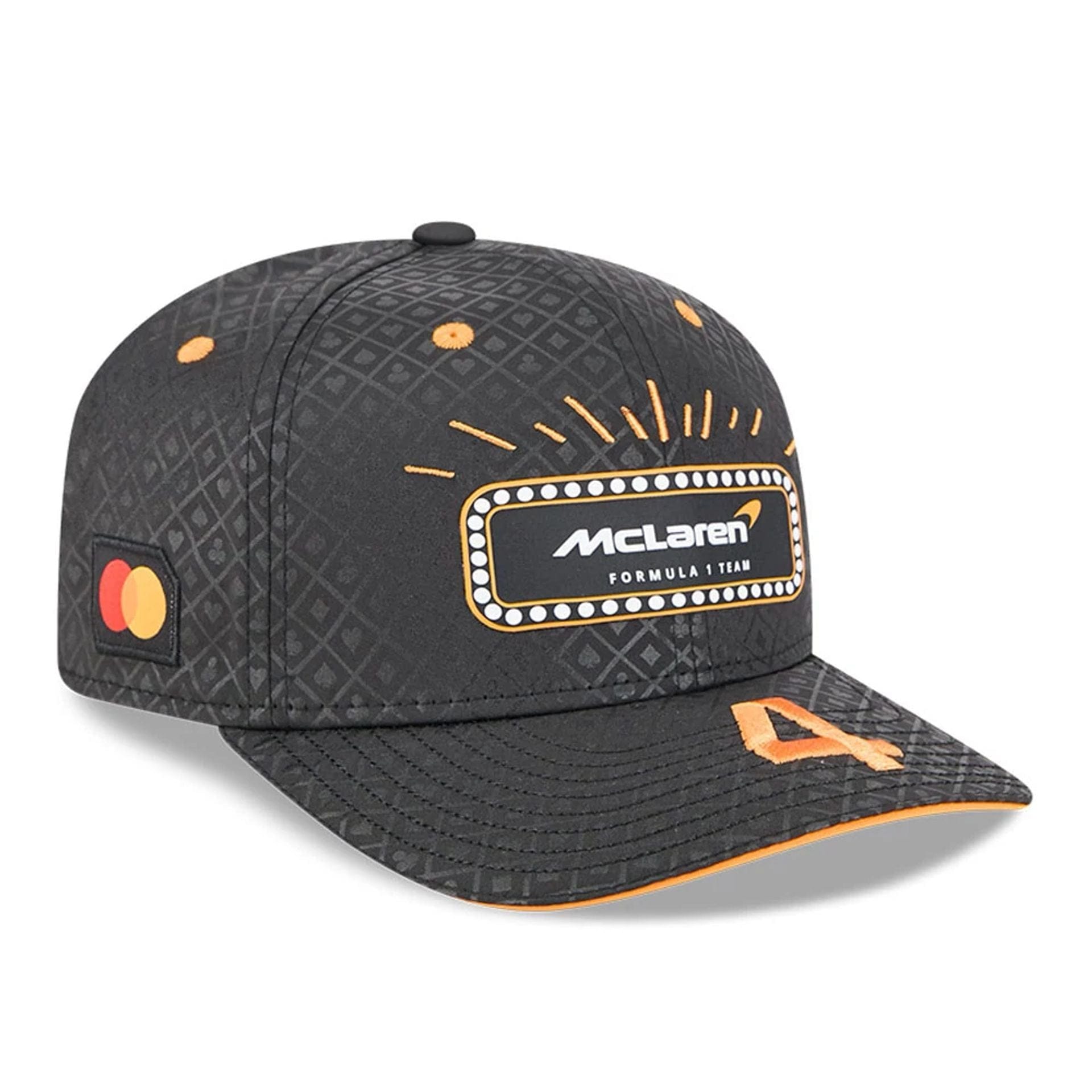 This is a McLaren Racing Lando Norris Vegas Race Special Black 9SEVENTY Stretch Snap Adjustable Cap 1