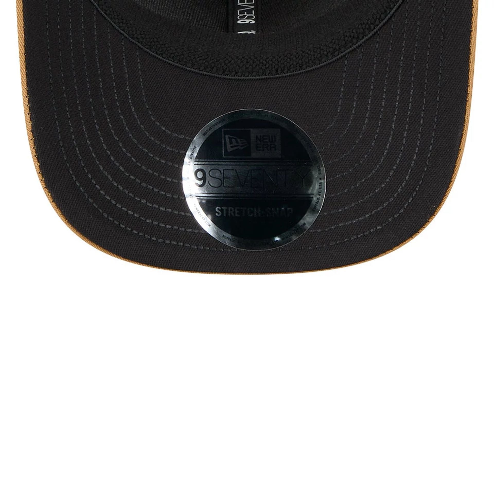 This is a MoneyGram Haas Formula 1 Oliver Bearman Austin Race Special Beige 9SEVENTY Stretch Snap Adjustable Cap 2