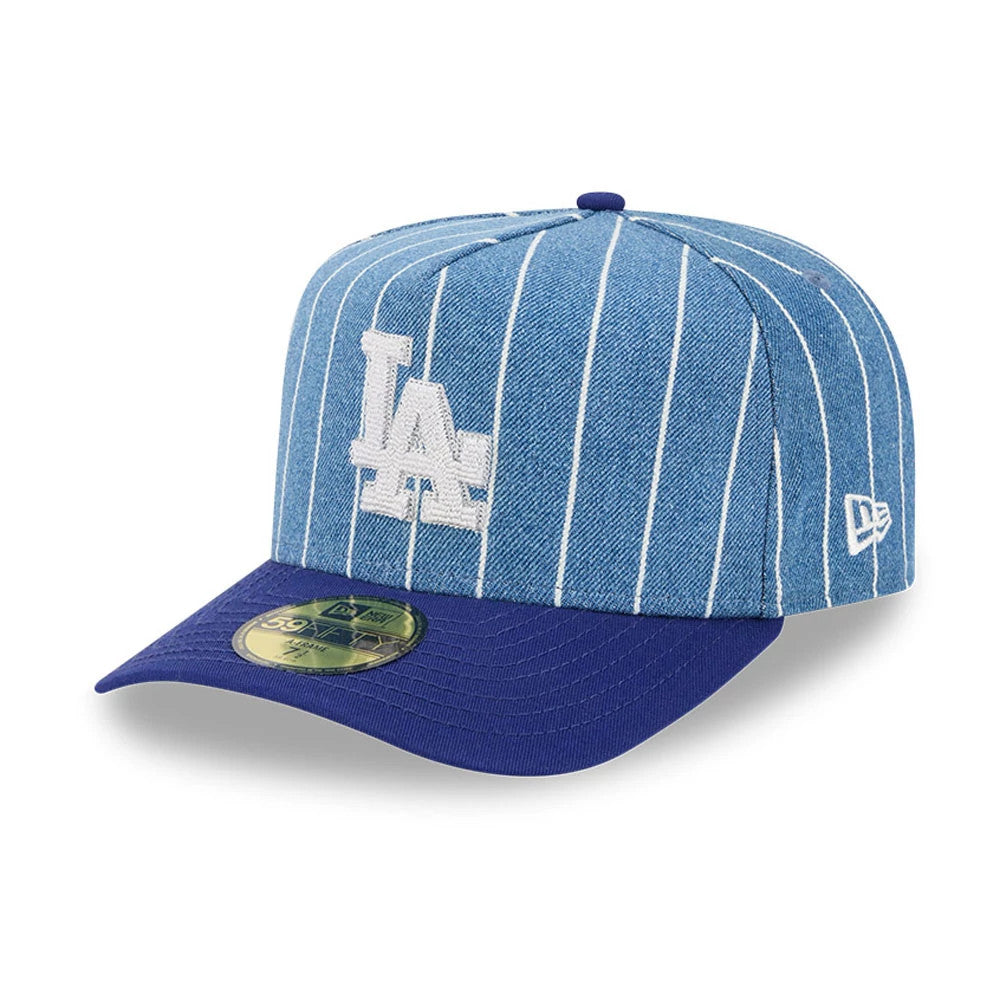 This is a LA Dodgers MLB Parallel Dark Blue 59FIFTY A-Frame Fitted Cap 1