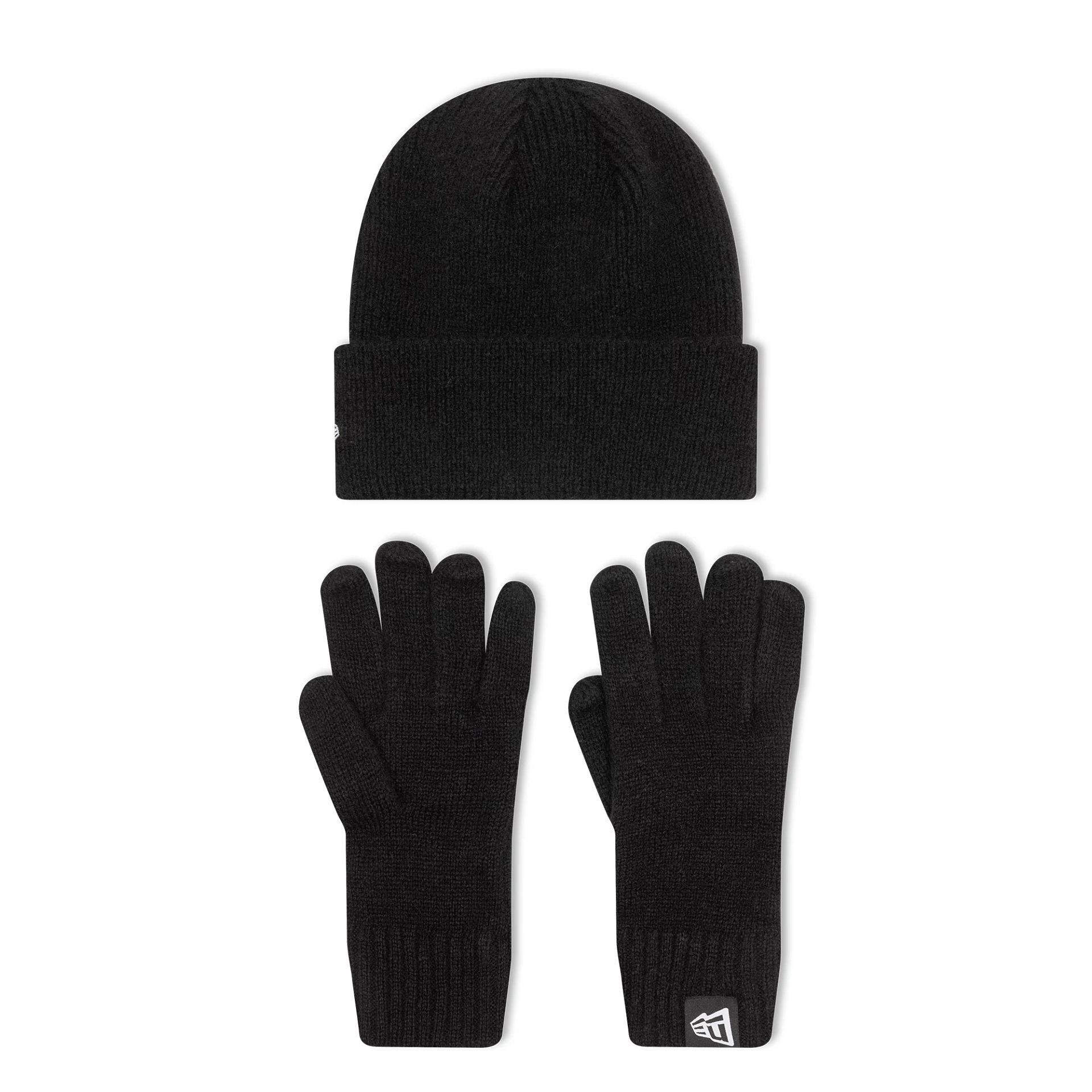 This is a New York Yankees MLB Black Beanie & Gloves Set 2