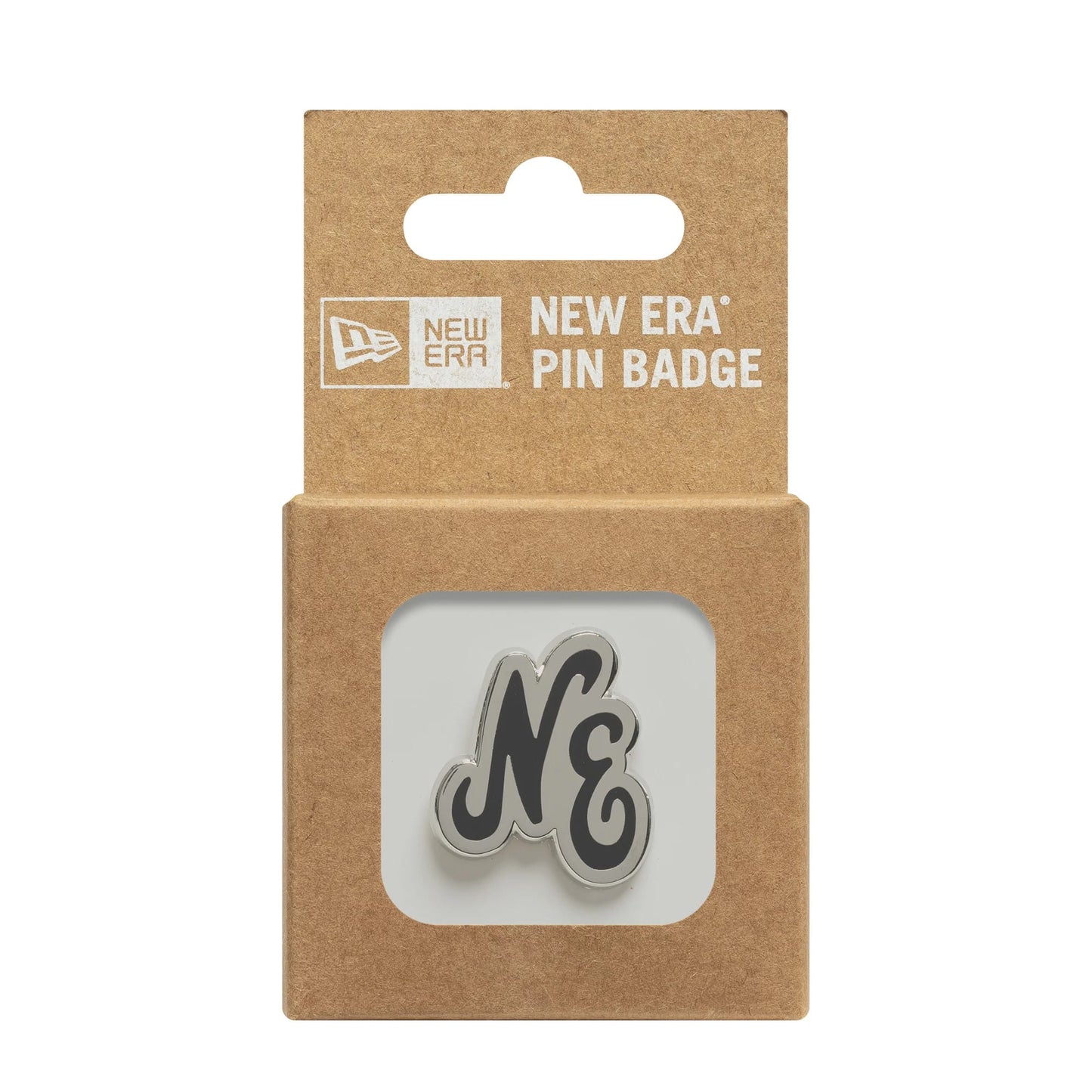 This is a New Era Script Black Pin Badge 3