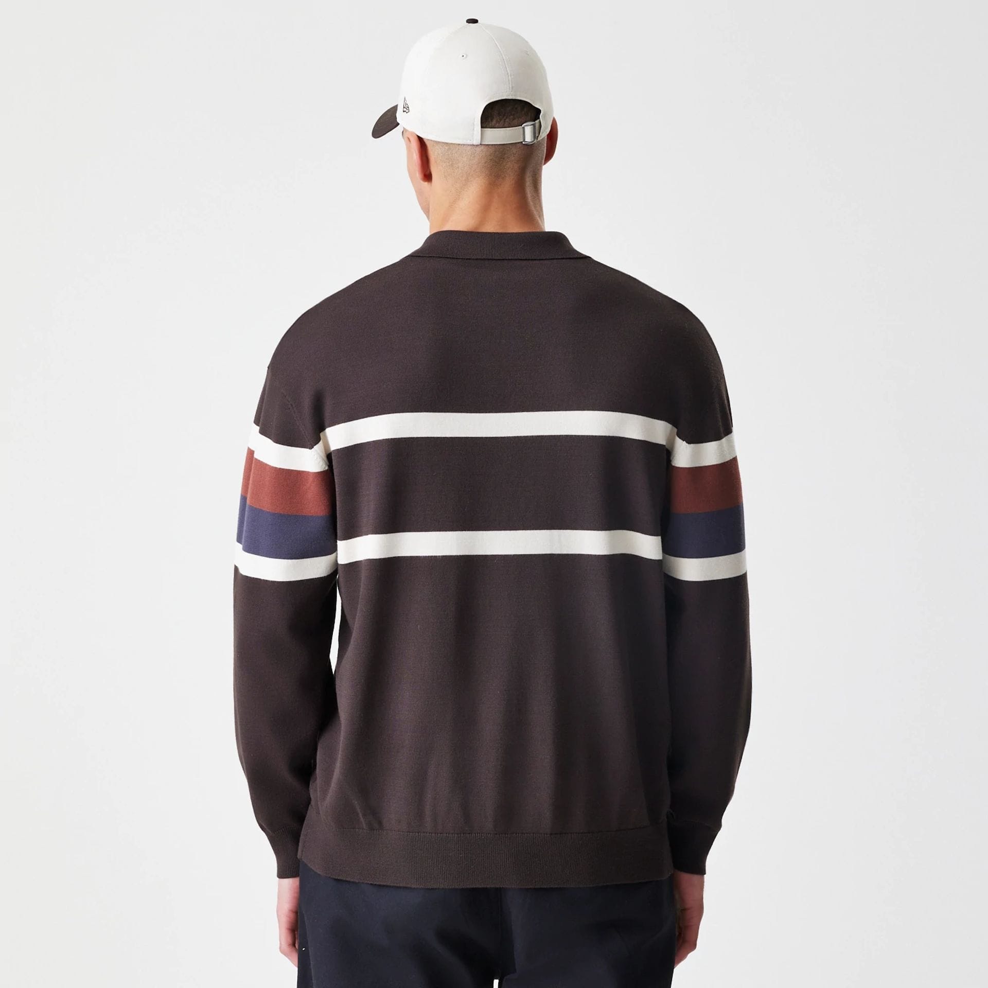 The Male model is wearing LA Dodgers MLB Knit Brown Rugby Shirt 2