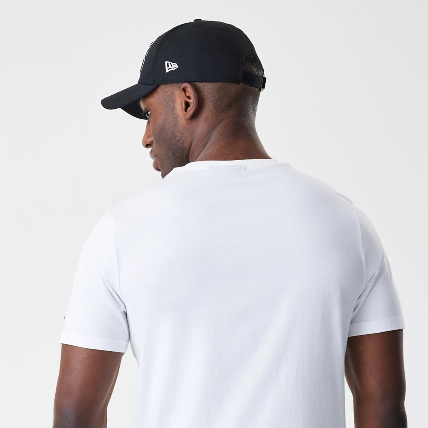 The Male model is wearing LA Lakers NBA Script White T-Shirt 7