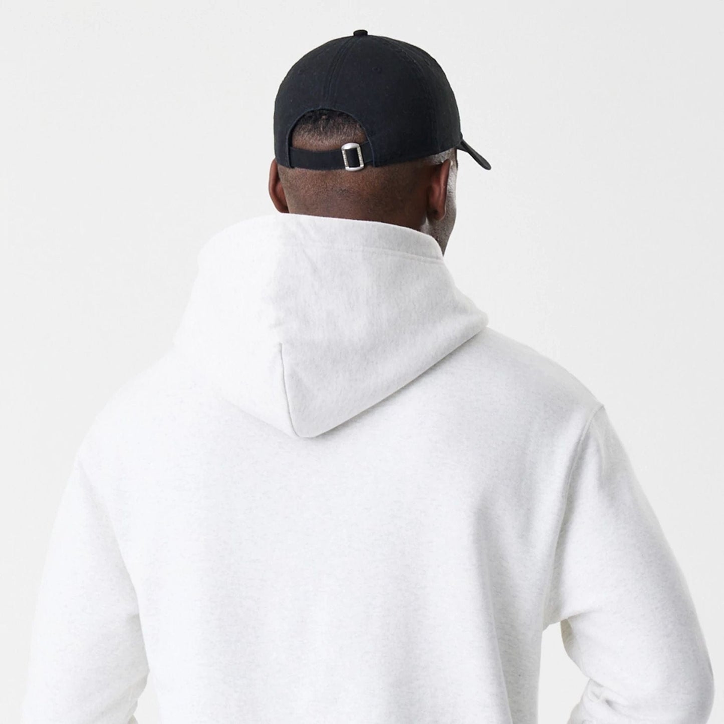 The Male model is wearing LA Dodgers MLB Script White Oversized Pullover Hoodie 8