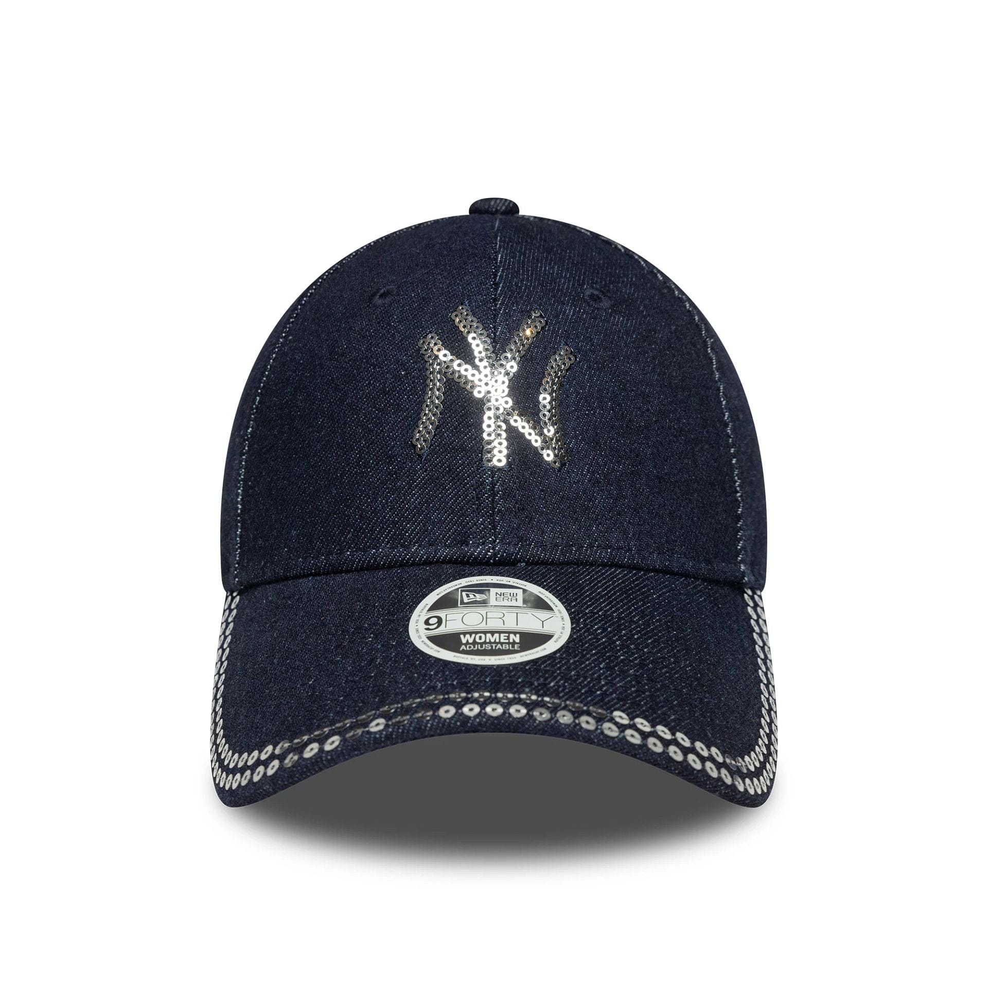 This is a New York Yankees Womens MLB Sequin Dark Blue 9FORTY Adjustable Cap 2