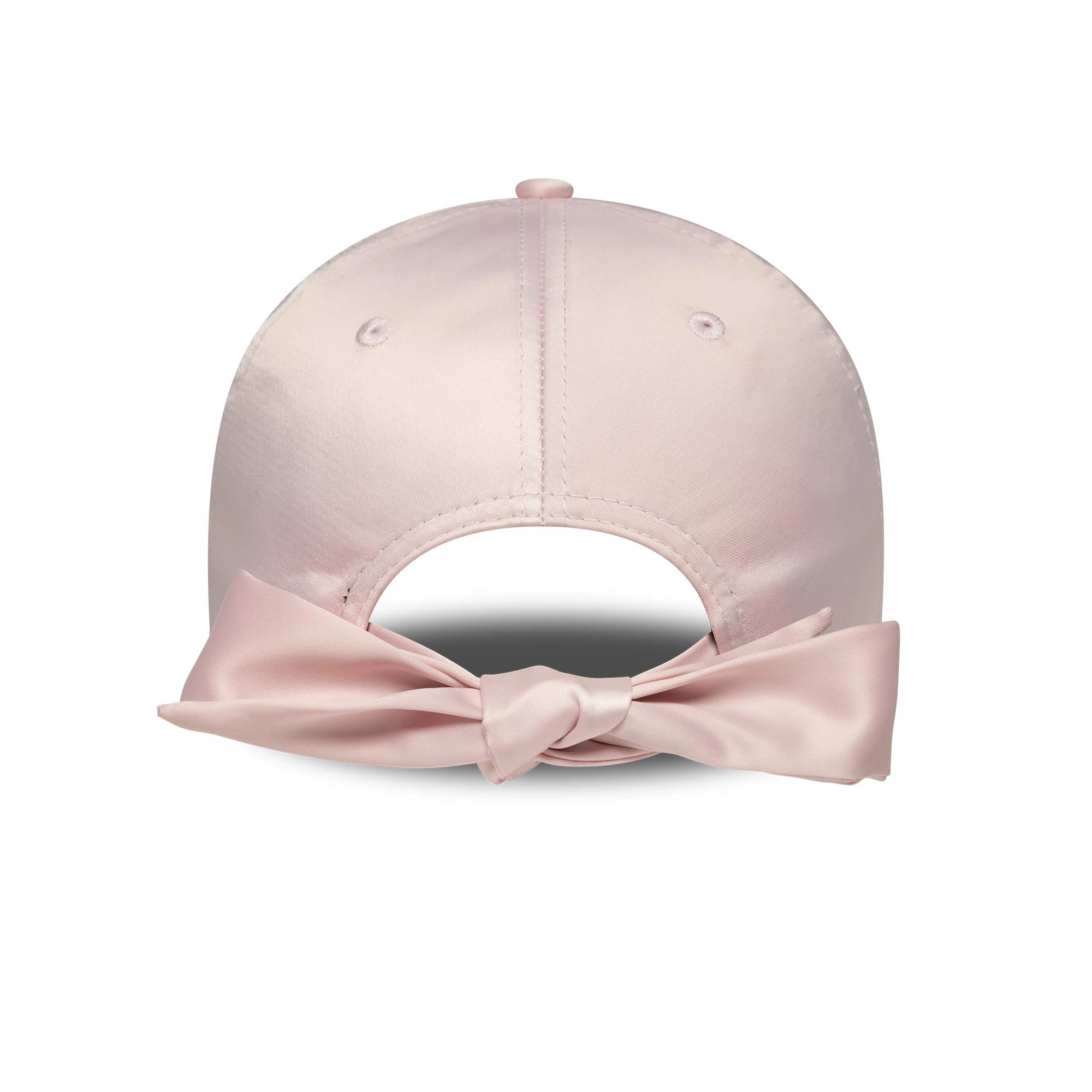 This is a New York Yankees Womens MLB Satin Bow Back Pastel Pink 9FORTY Adjustable Cap 2