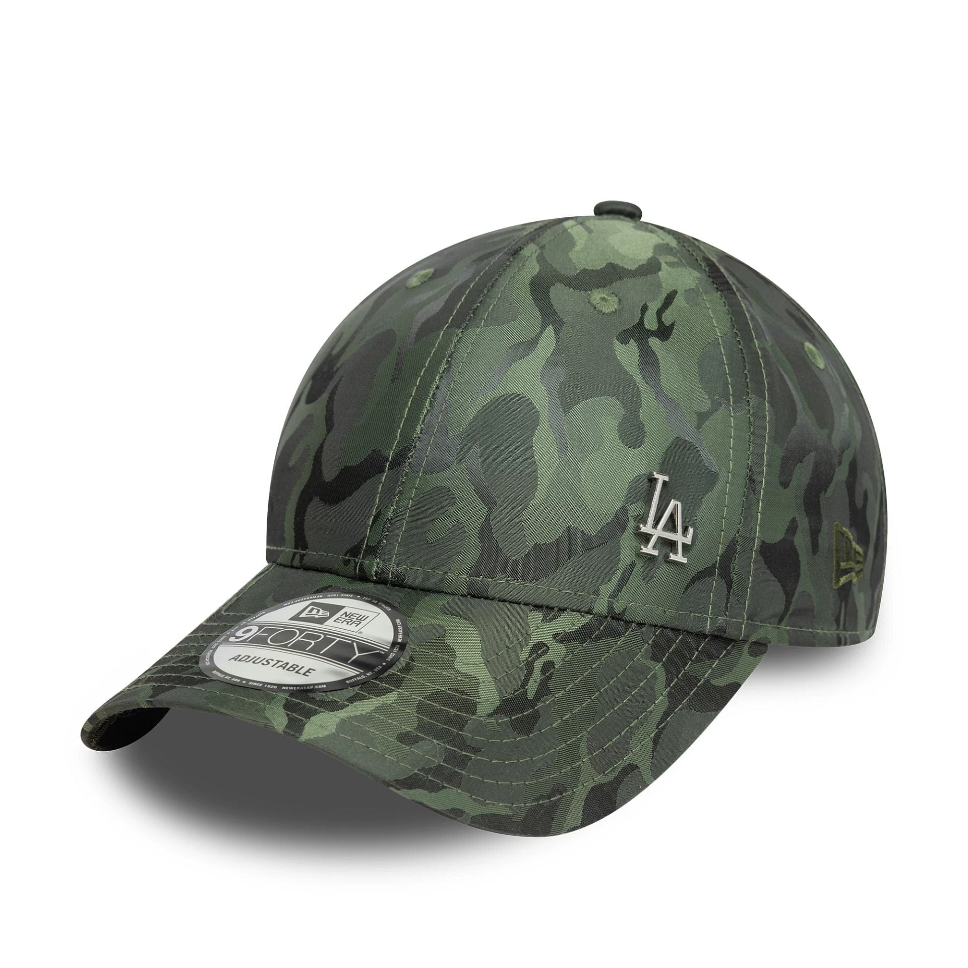 This is a LA Dodgers MLB Flawless Camo Green 9FORTY Adjustable Cap 1