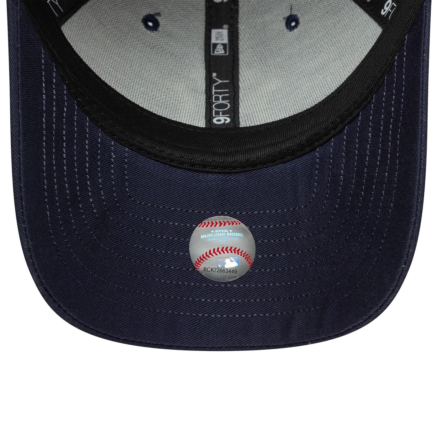 This is a New York Yankees MLB Visor Script Navy 9FORTY Adjustable Cap 5