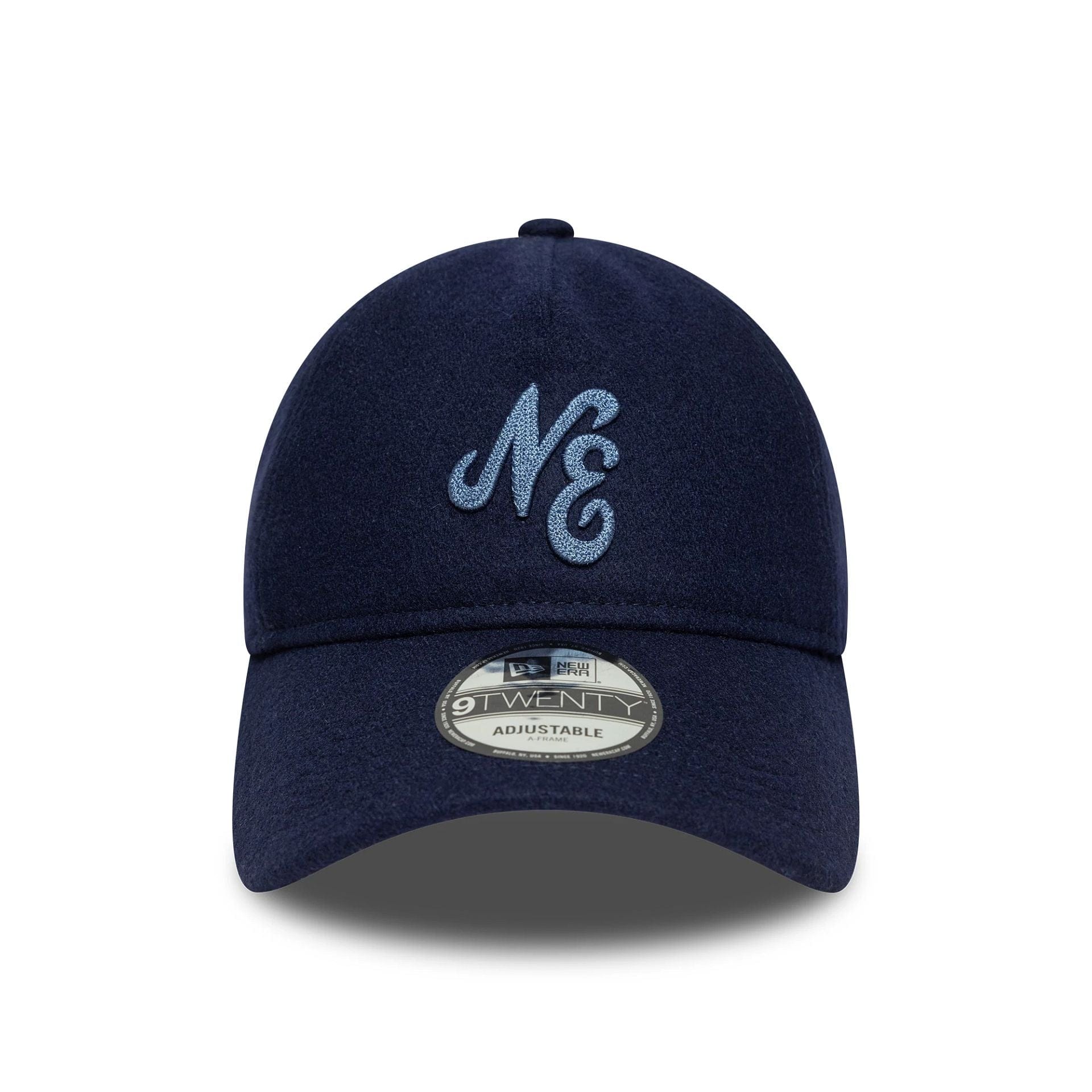 This is a New Era Melton Wool Navy 9TWENTY A-Frame Adjustable Cap 2
