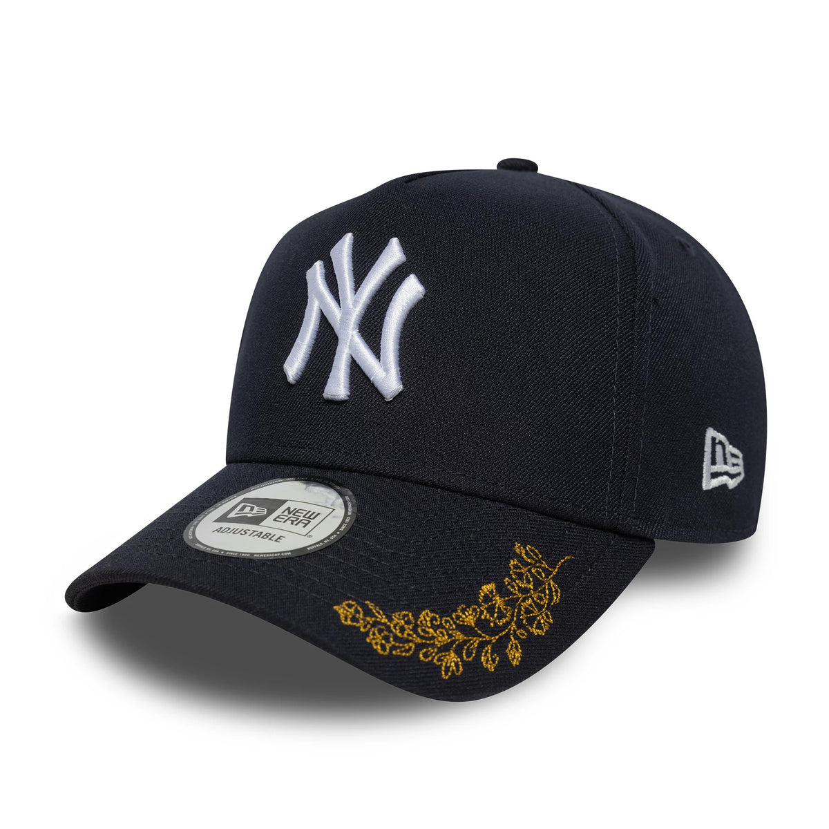 This is a New York Yankees MLB Tonal Icon Navy 9FORTY E-Frame Adjustable Cap 1