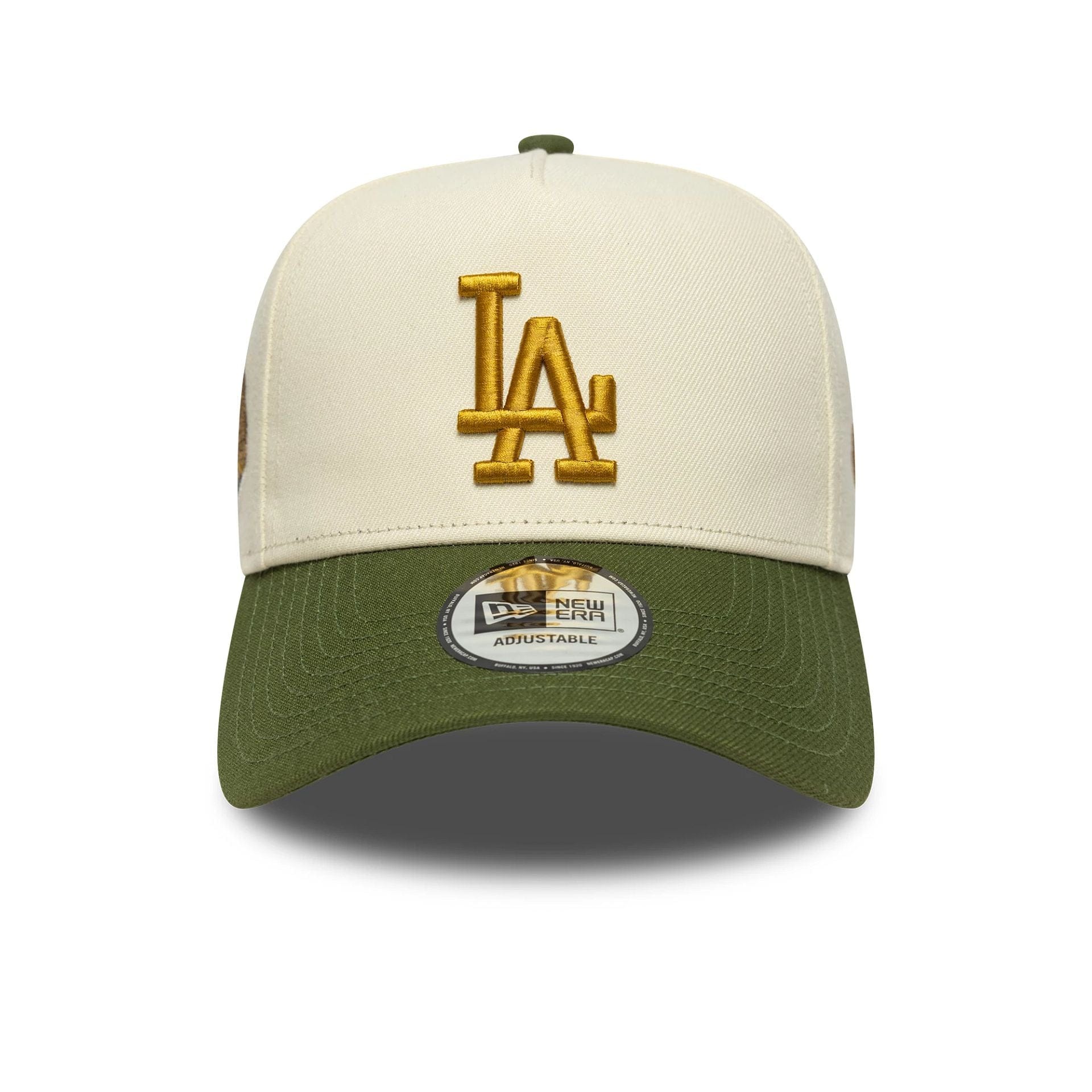 This is a LA Dodgers MLB World Series Patch Cream 9FORTY E-Frame Adjustable Cap 2