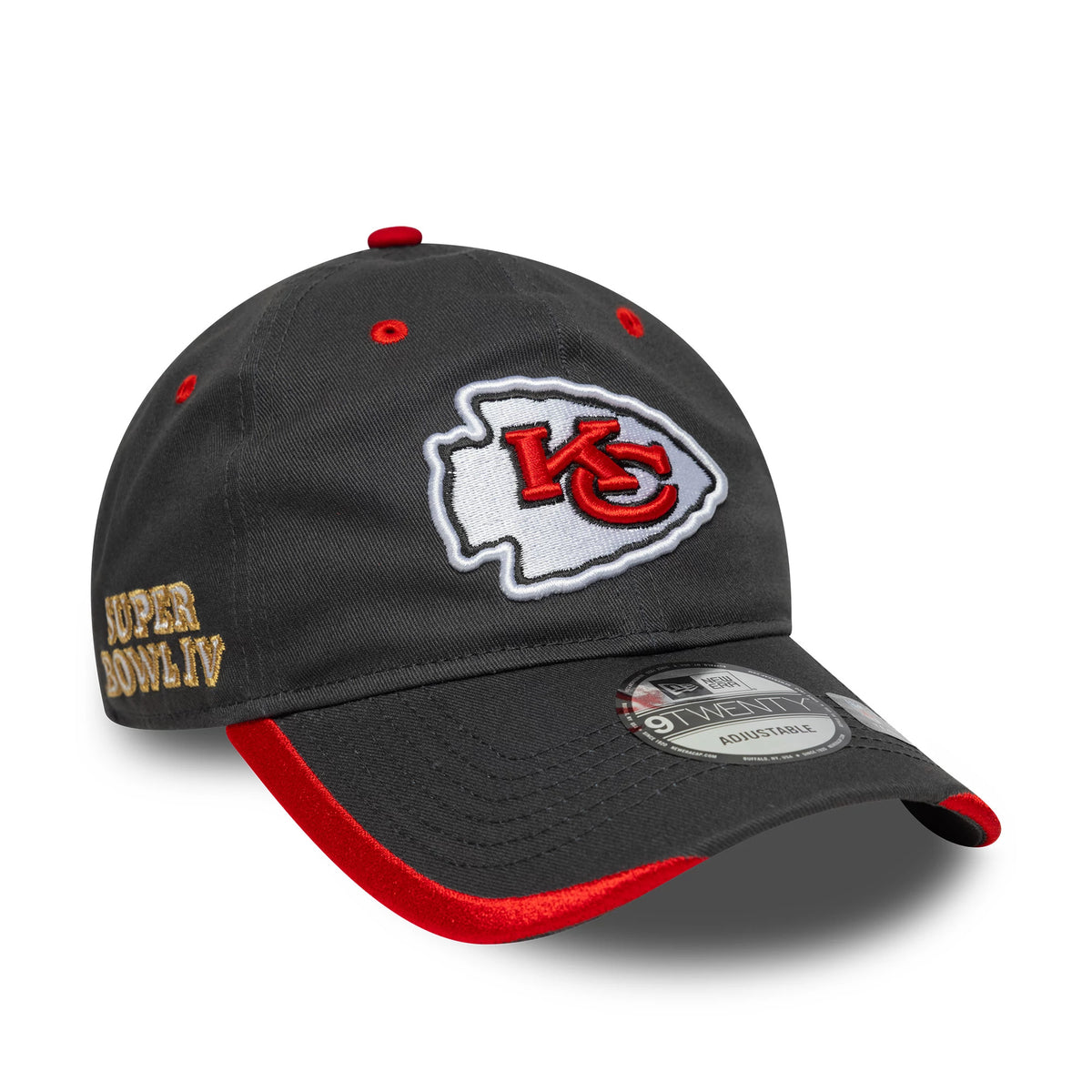 This is a Kansas City Chiefs NFL Charcoal 9TWENTY Adjustable Cap 1
