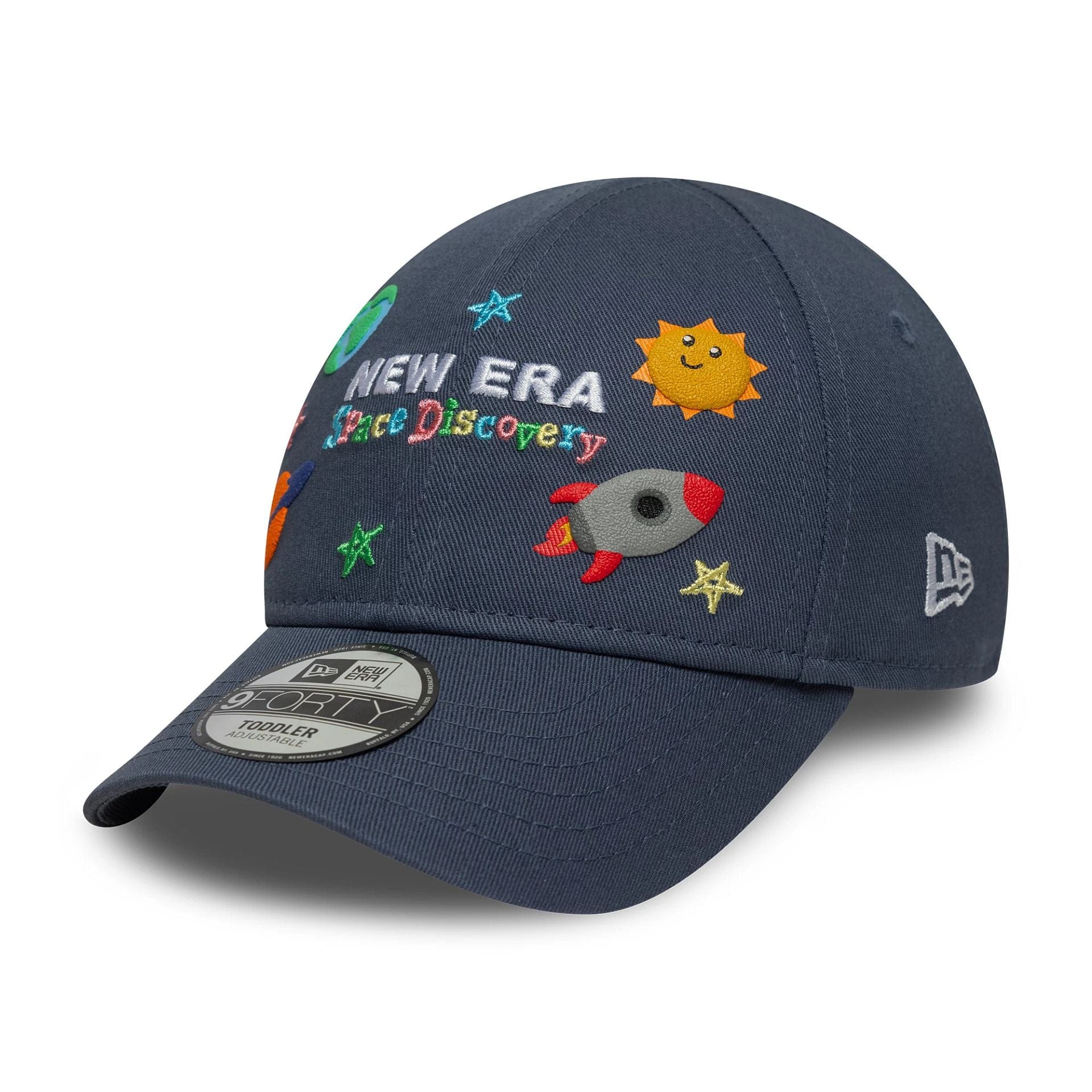 This is a Toddler New Era Space Icon Dark Blue 9FORTY Adjustable Cap 1