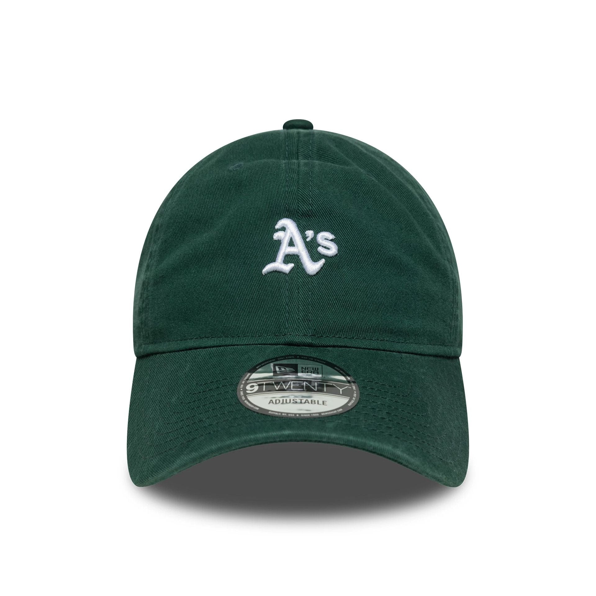 This is a Oakland Athletics MLB Washed Mini Logo Dark Green 9TWENTY Adjustable Cap 2