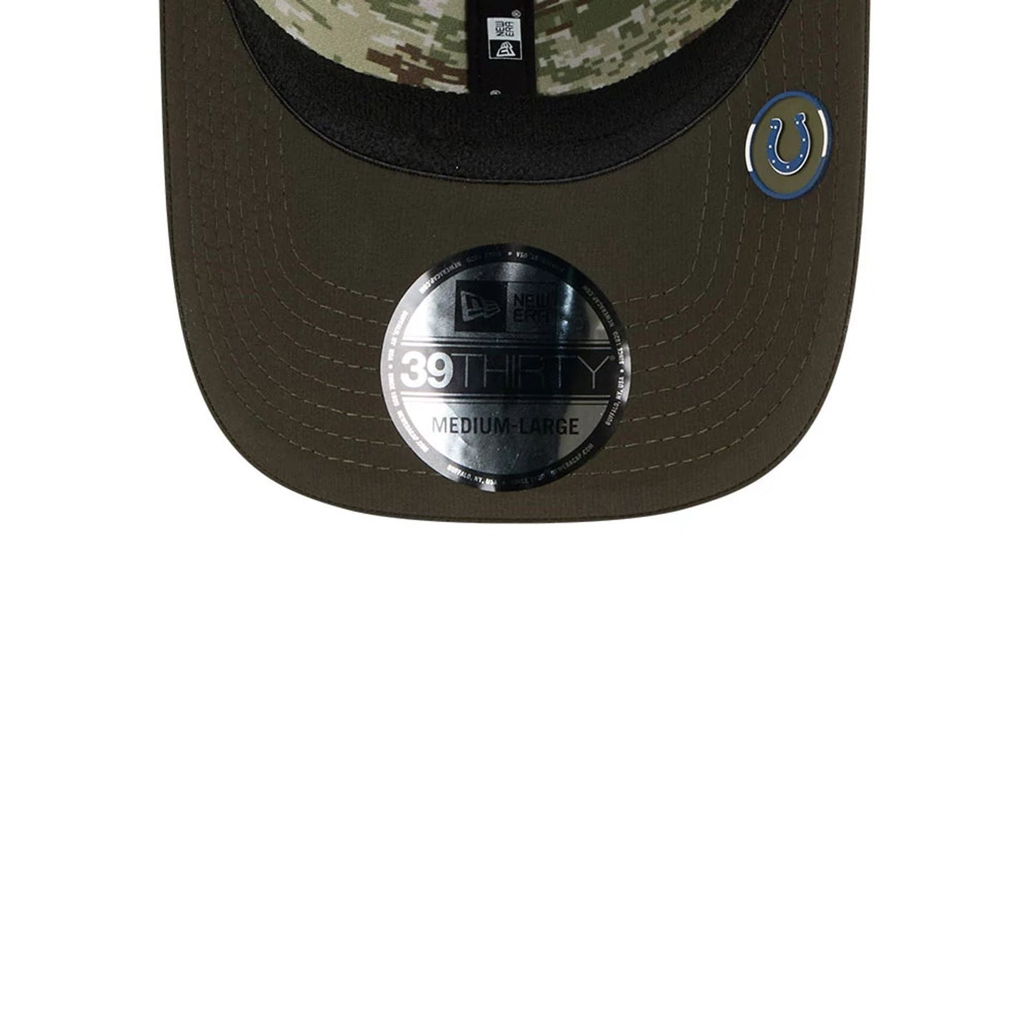 This is a Indianapolis Colts NFL Salute To Service 2025 Dark Green 39THIRTY Stretch Fit Cap 5
