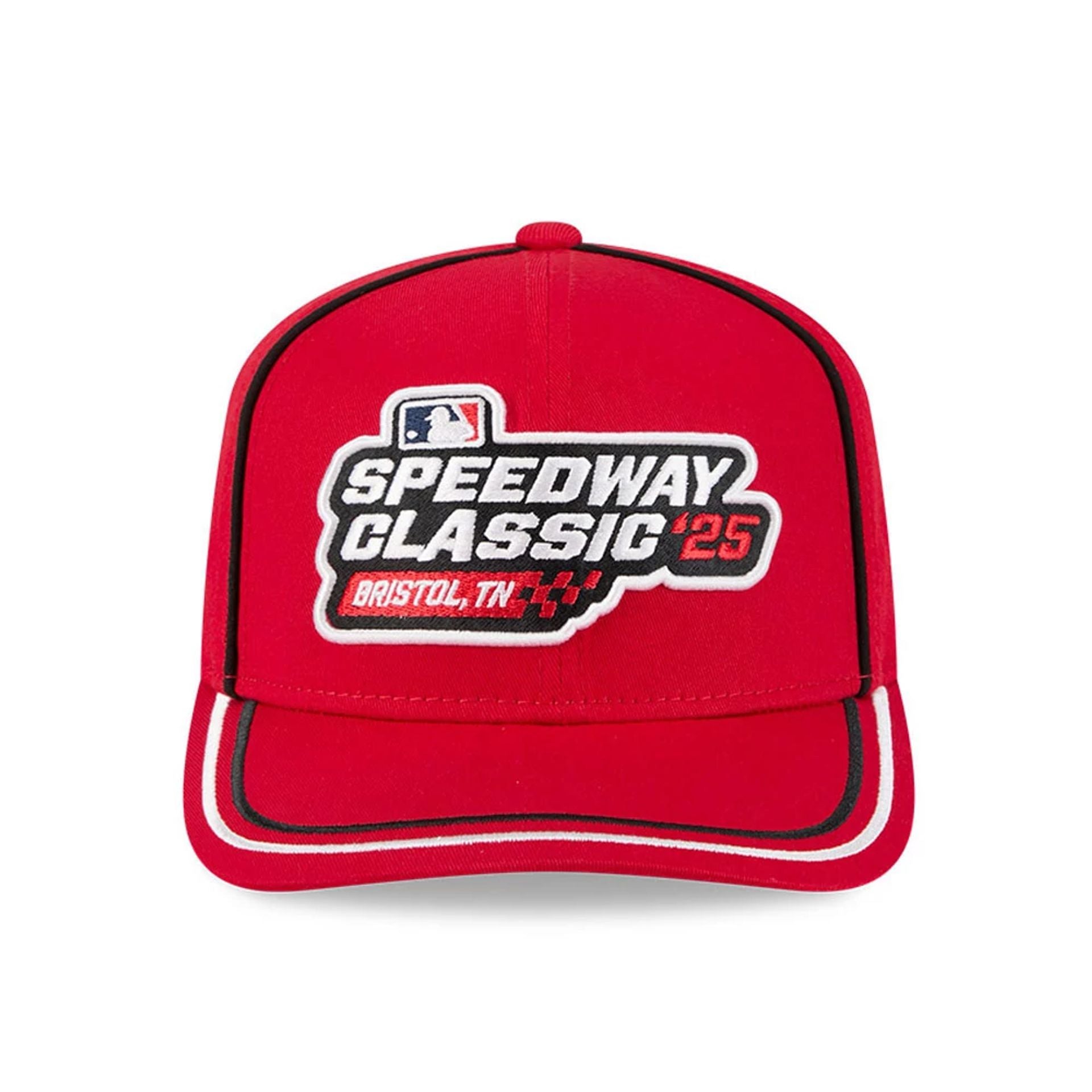 This is a Cincinnati Reds MLB Bristol 2025 Red 9SEVENTY Stretch Snap Adjustable Cap 2