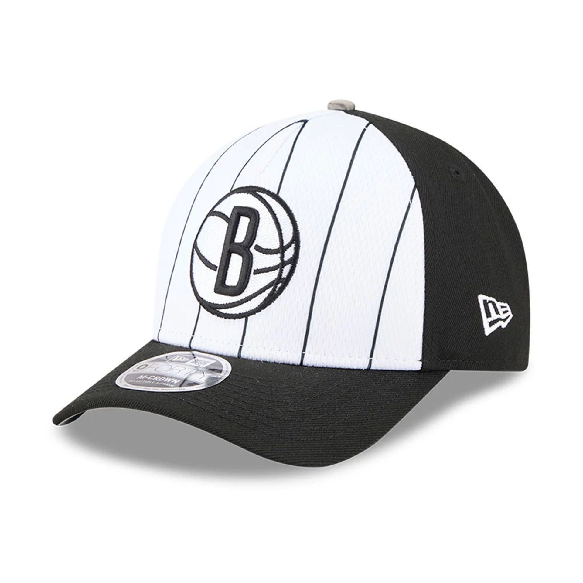 This is a Brooklyn Nets NBA Tip Off 2025 Black 9FORTY M-Crown A-Frame Adjustable Cap 1