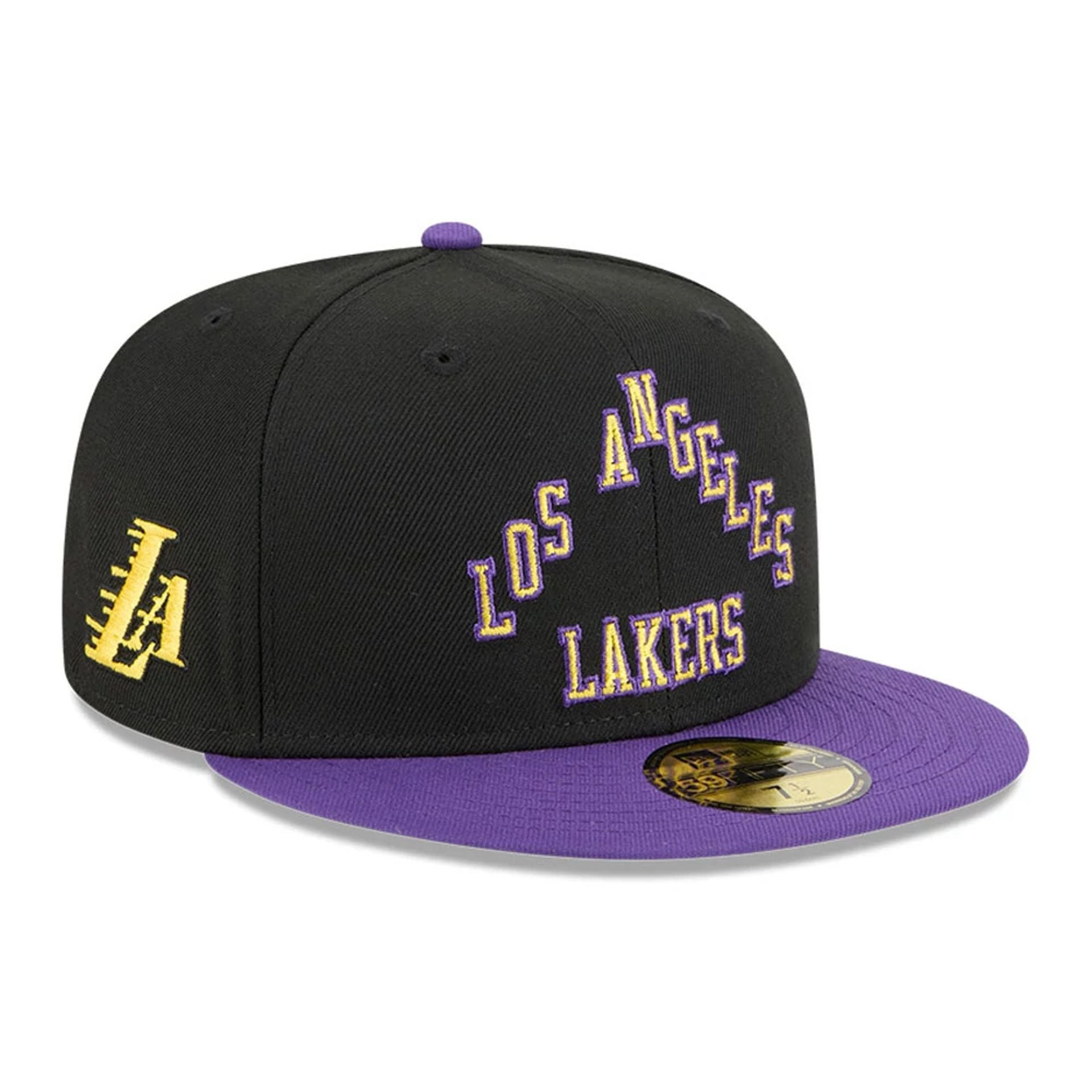 This is a LA Lakers NBA City Edition Purple 59FIFTY Fitted Cap 1