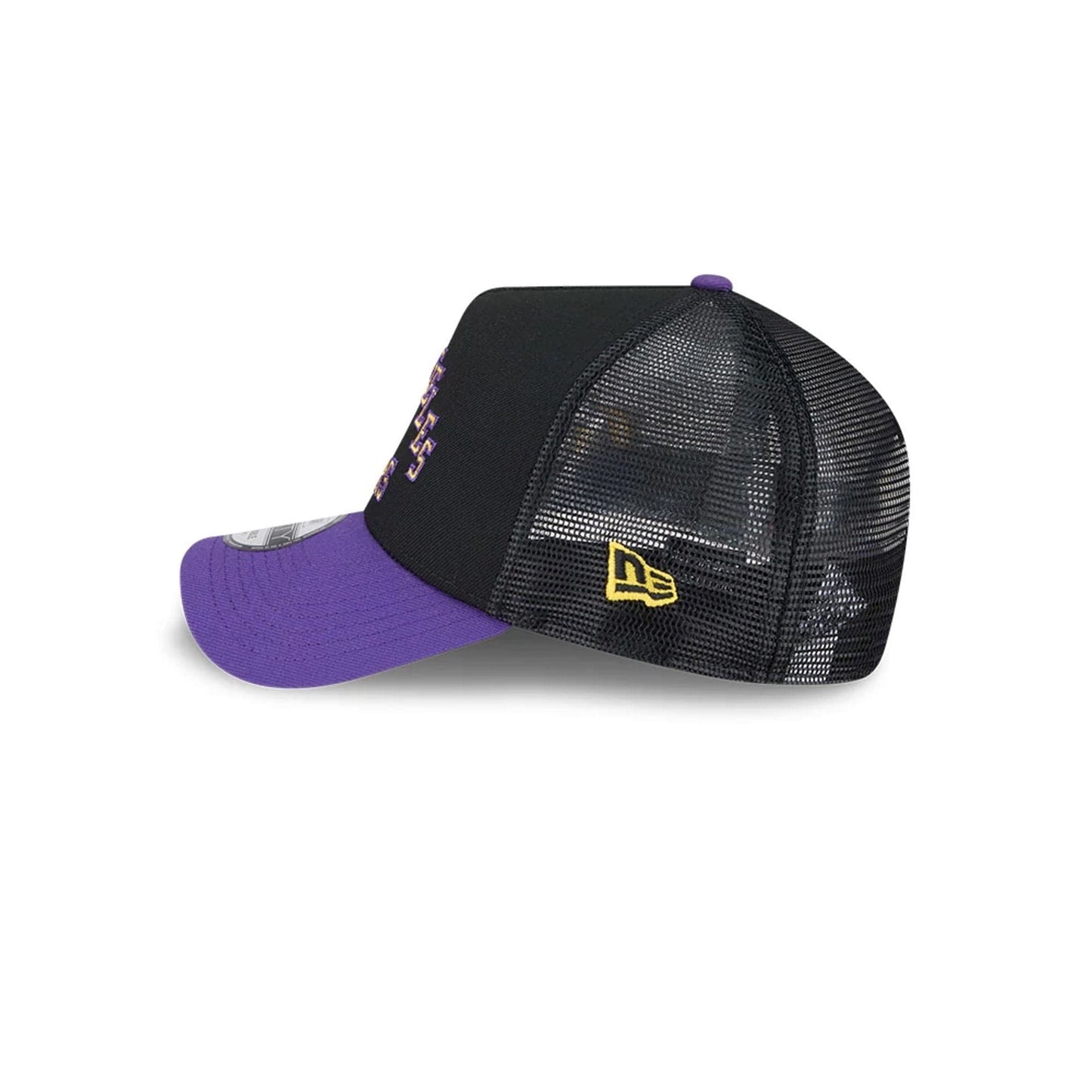 This is a LA Lakers NBA City Edition Purple 9FORTY A-Frame Trucker Adjustable Cap 7
