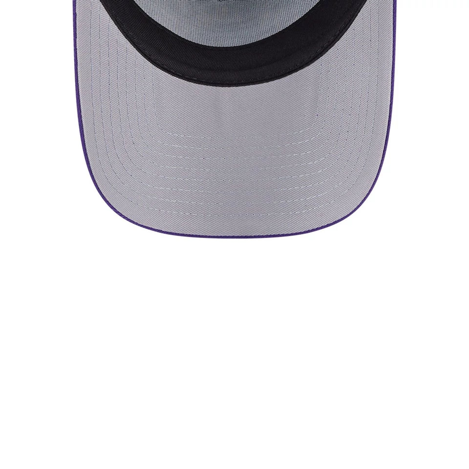 This is a LA Lakers NBA City Edition Purple 9FORTY A-Frame Trucker Adjustable Cap 2