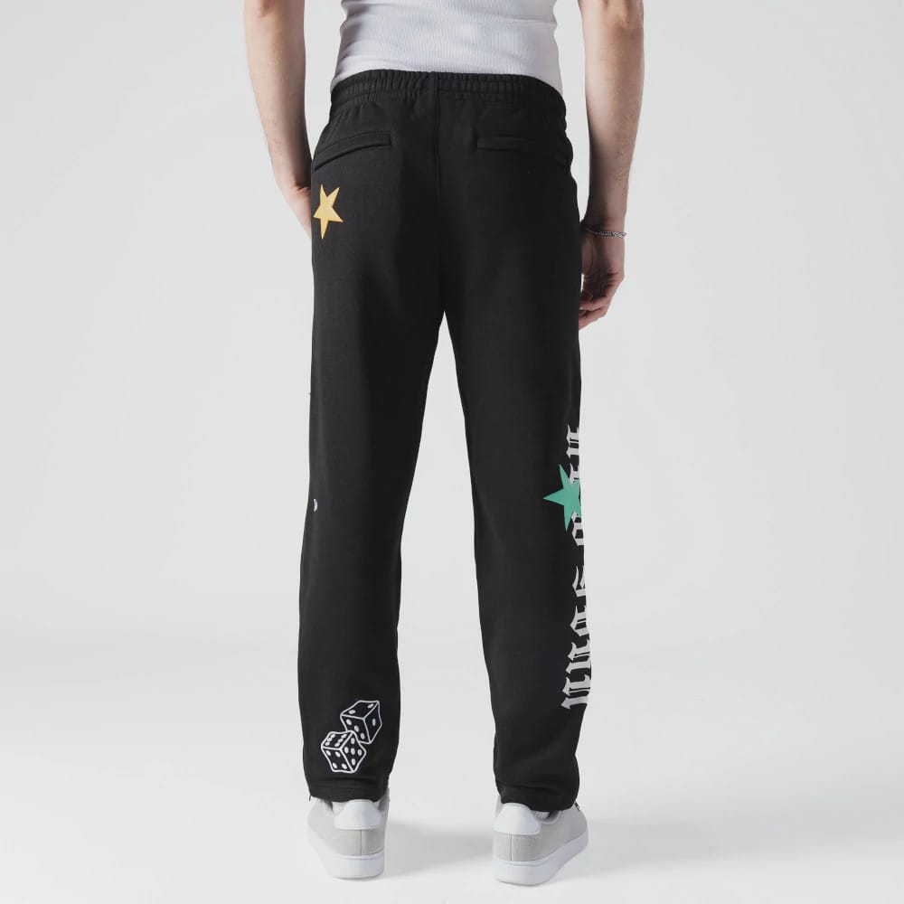 The Male model is wearing New York Yankees MLB x Uptown Threads Black Joggers 2