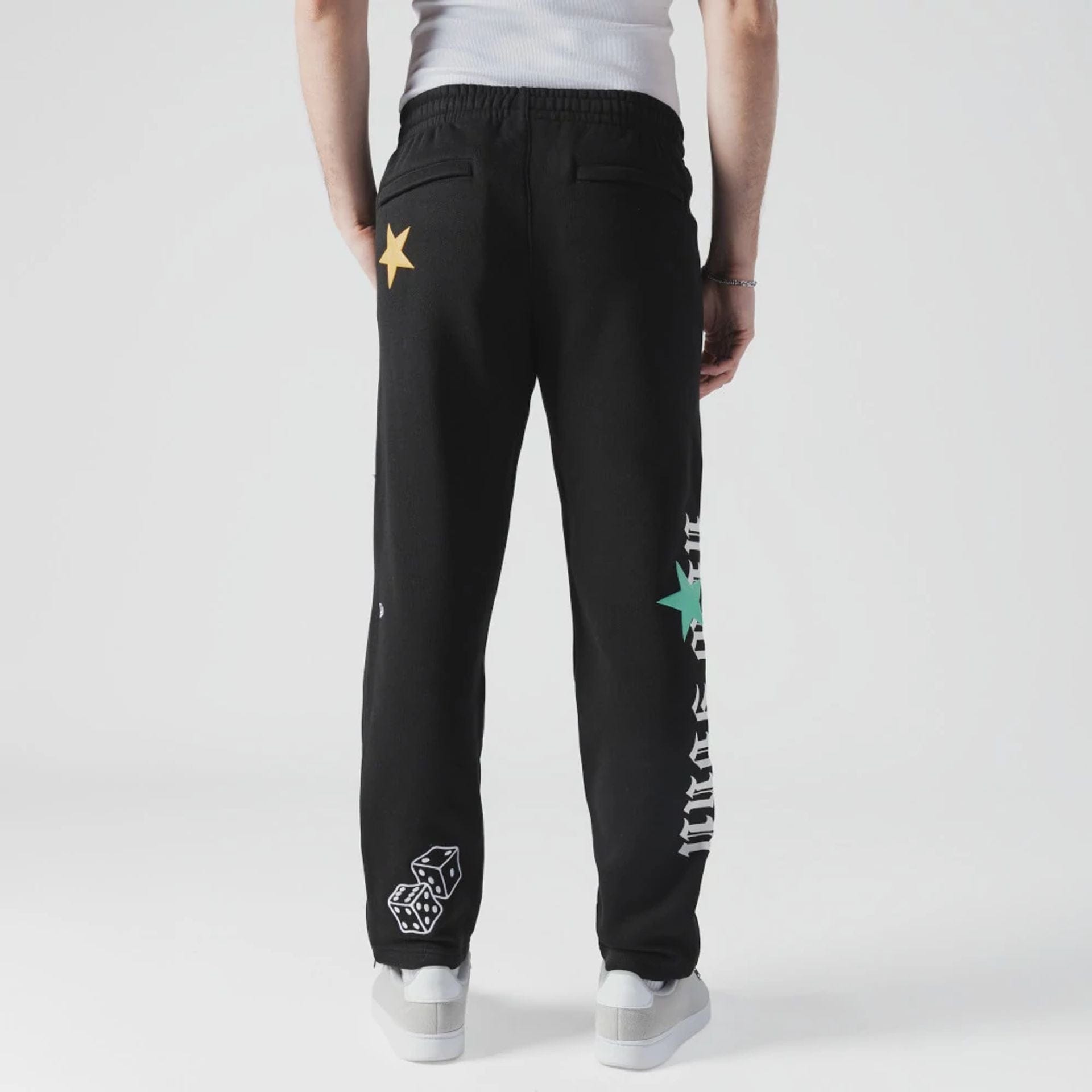 The Male model is wearing New York Yankees MLB x Uptown Threads Black Joggers 2