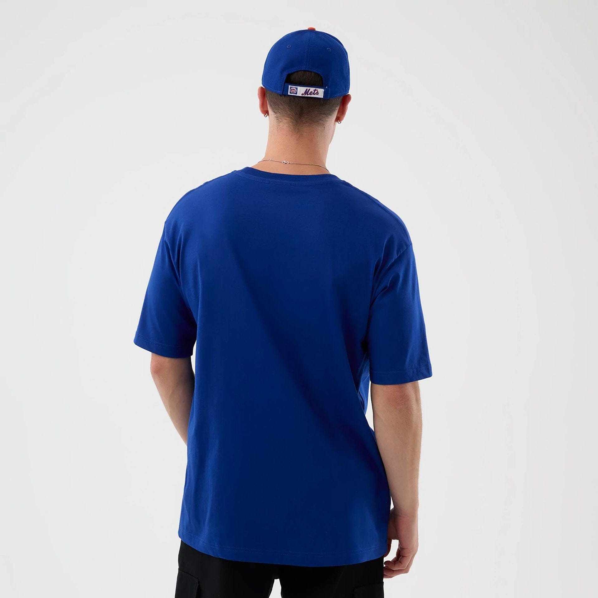 The Male model is wearing New York Mets MLB Sport Classic Blue T-Shirt 2