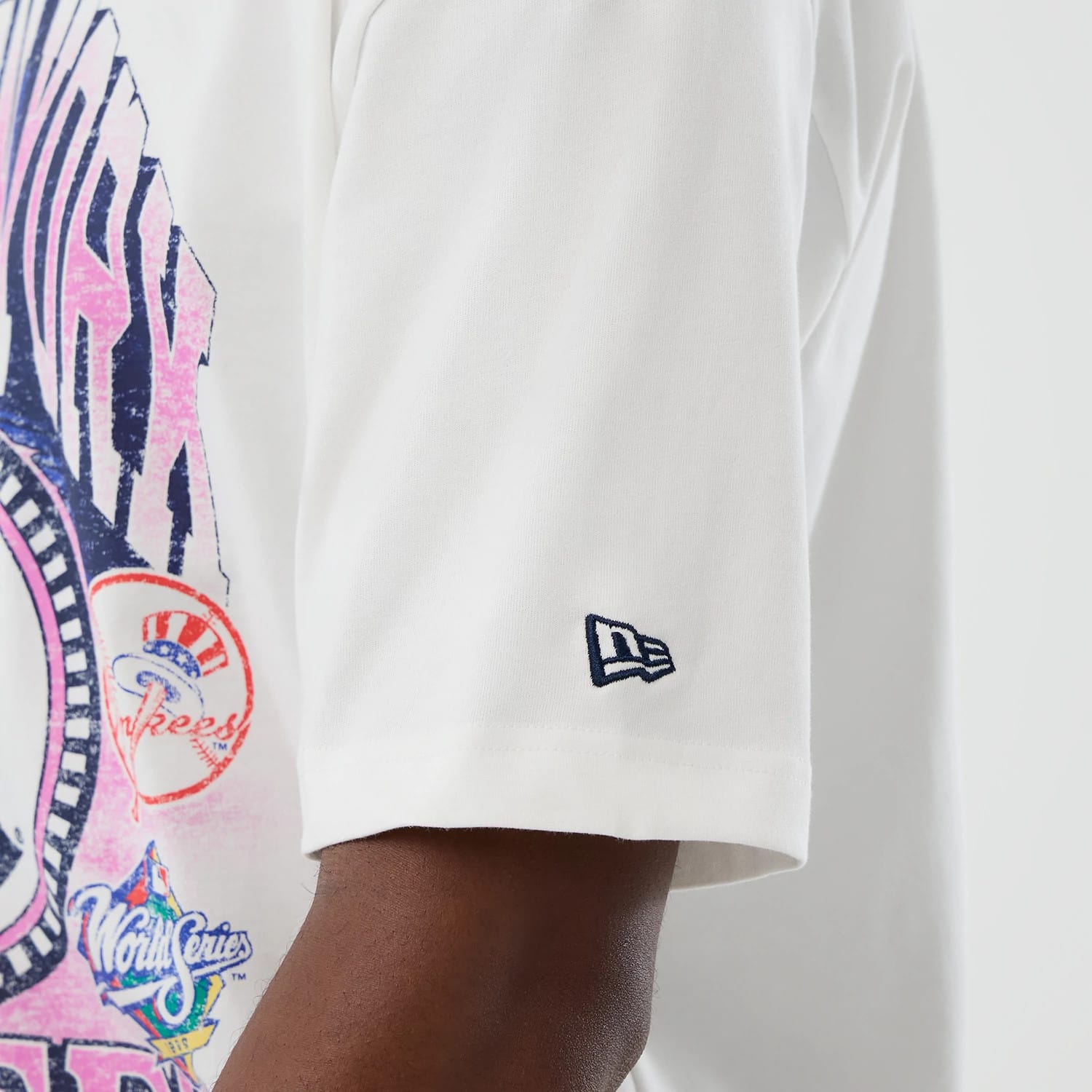 The Male model is wearing New York Yankees Cooperstown MLB Sport Classic White T-Shirt 4