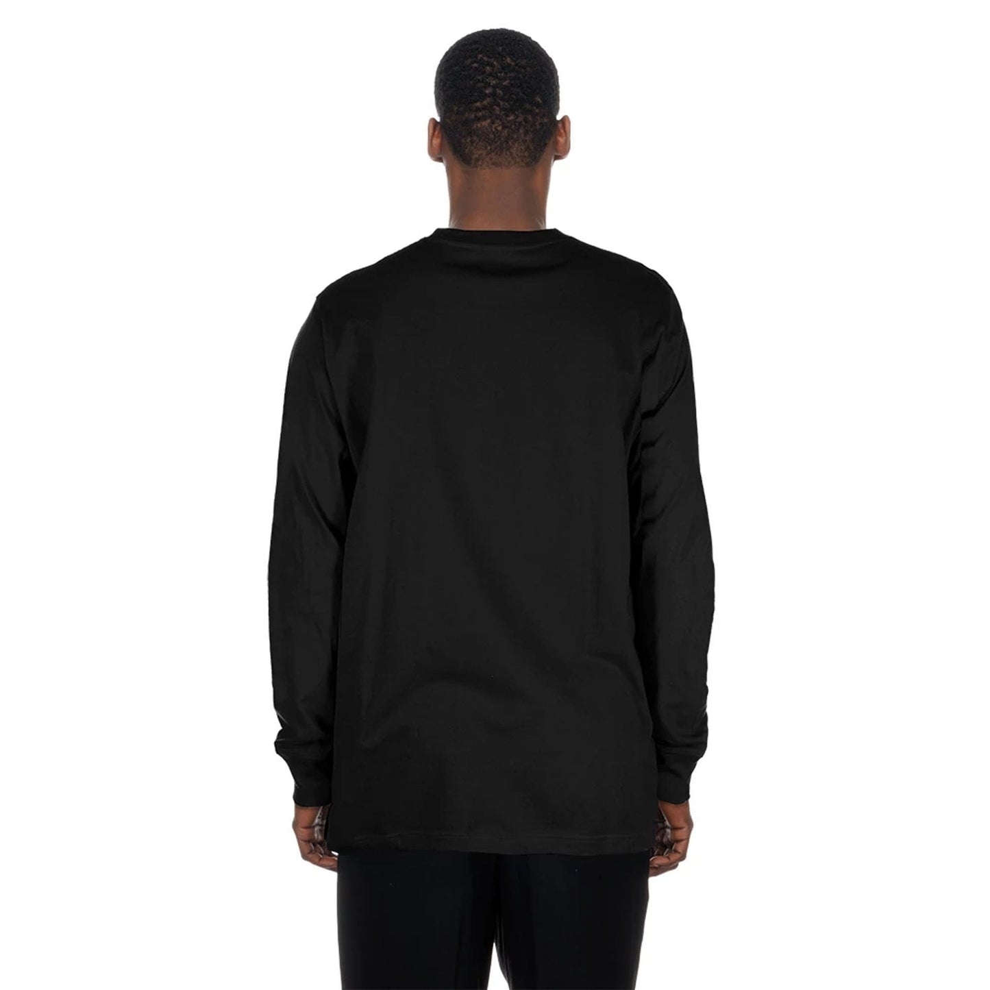 The Male model is wearing New York Yankees MLB Sport Classic Black Long Sleeve T-Shirt 2