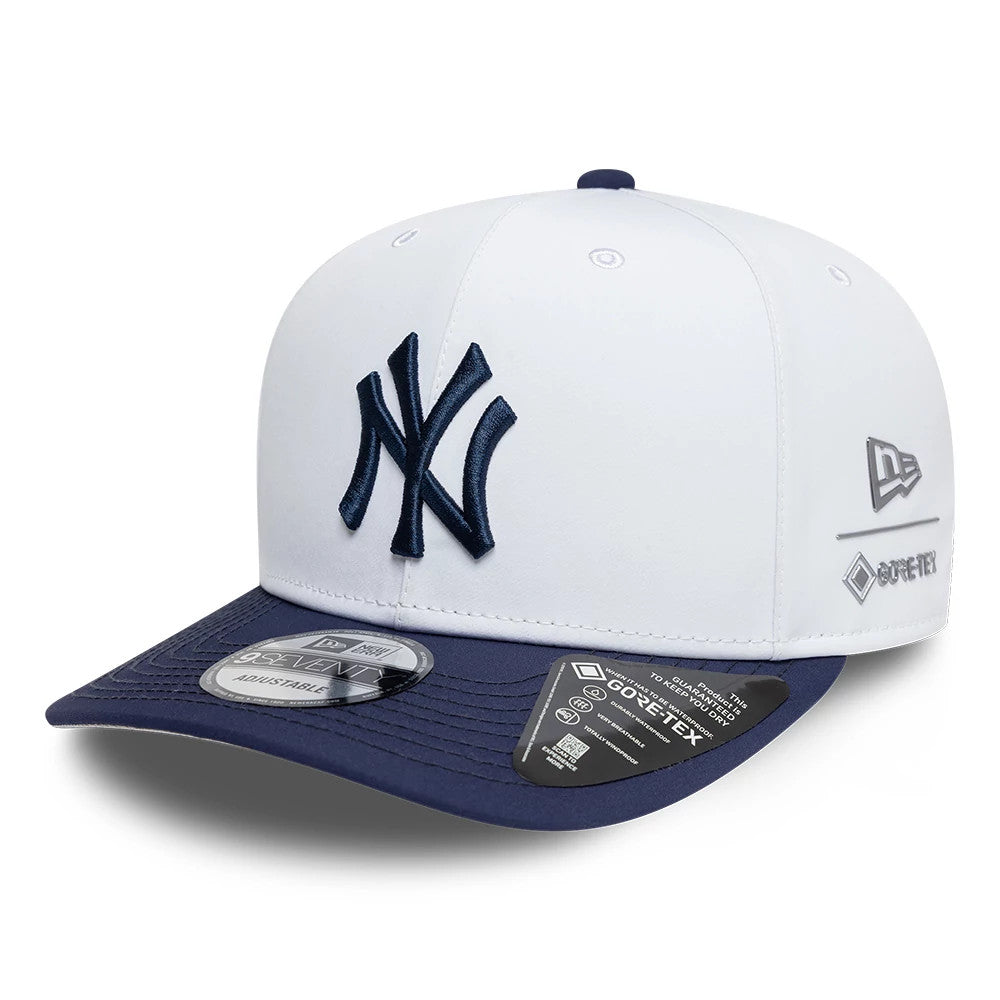 This is a New York Yankees MLB Gore-Tex White 9SEVENTY Stretch Snap Adjustable Cap 1