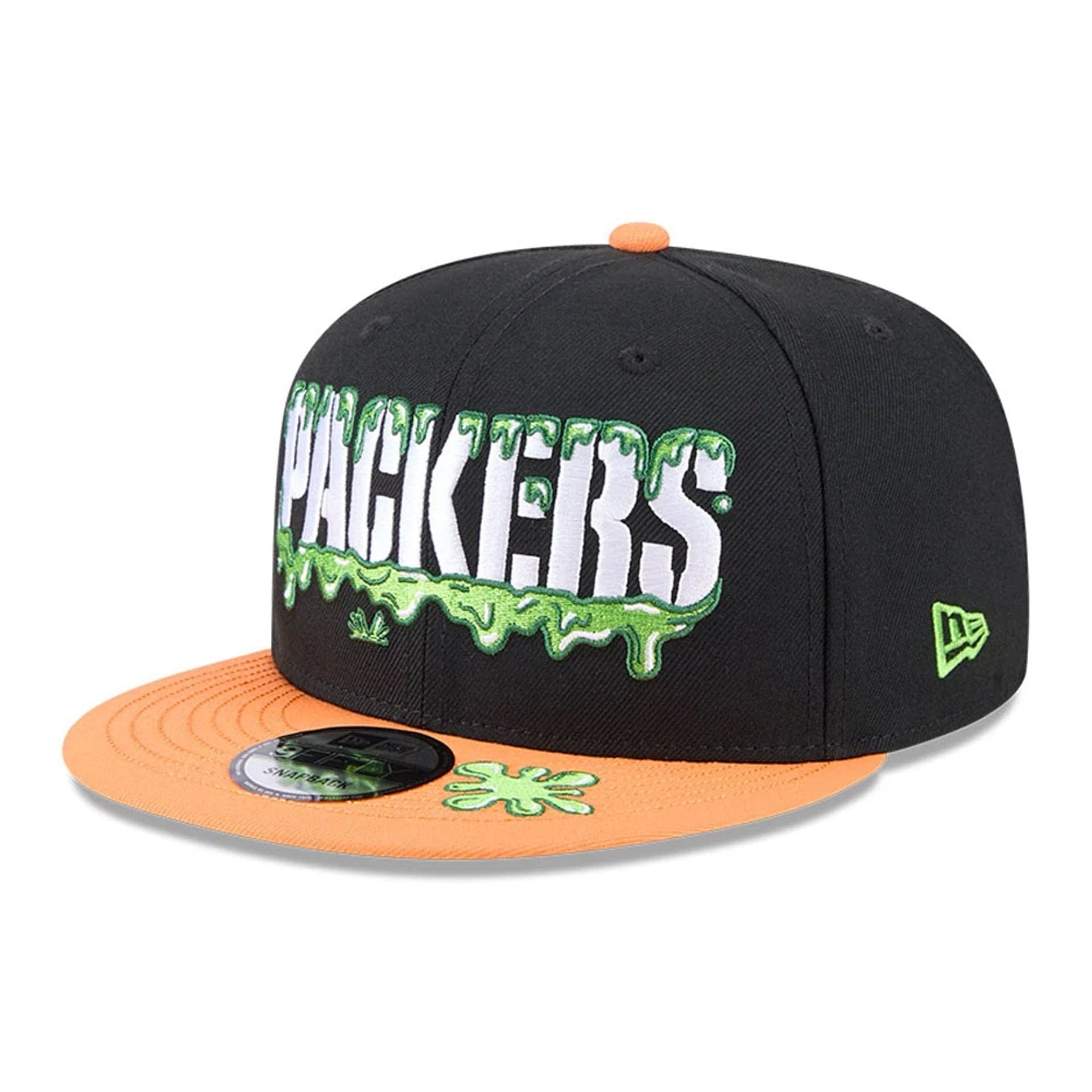Pictured is this Green Bay Packers NFL x Nickelodeon black 9FIFTY Snapback cap. 1