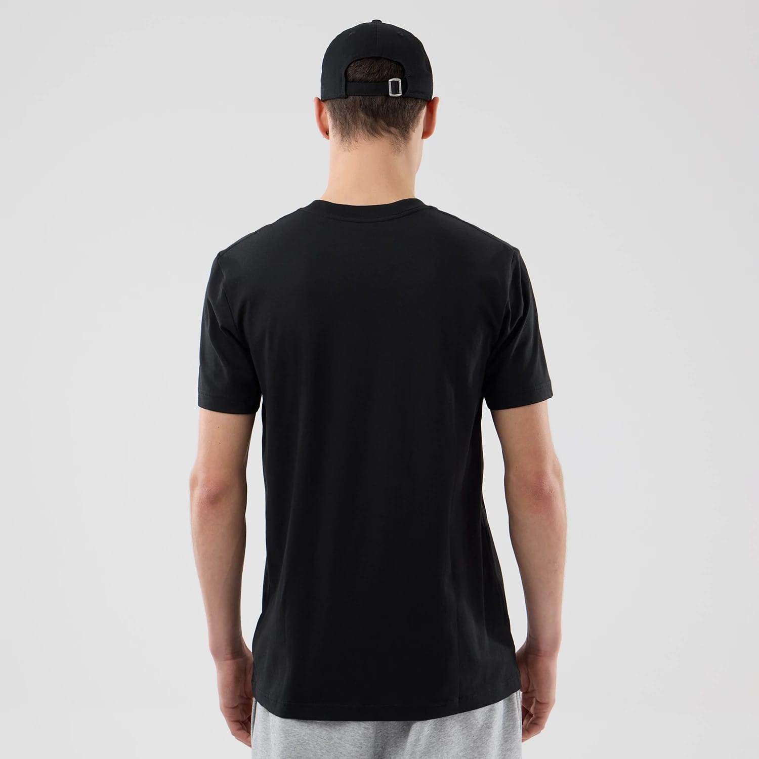 The Male model is wearing LA Lakers NBA City Edition Black T-Shirt 2