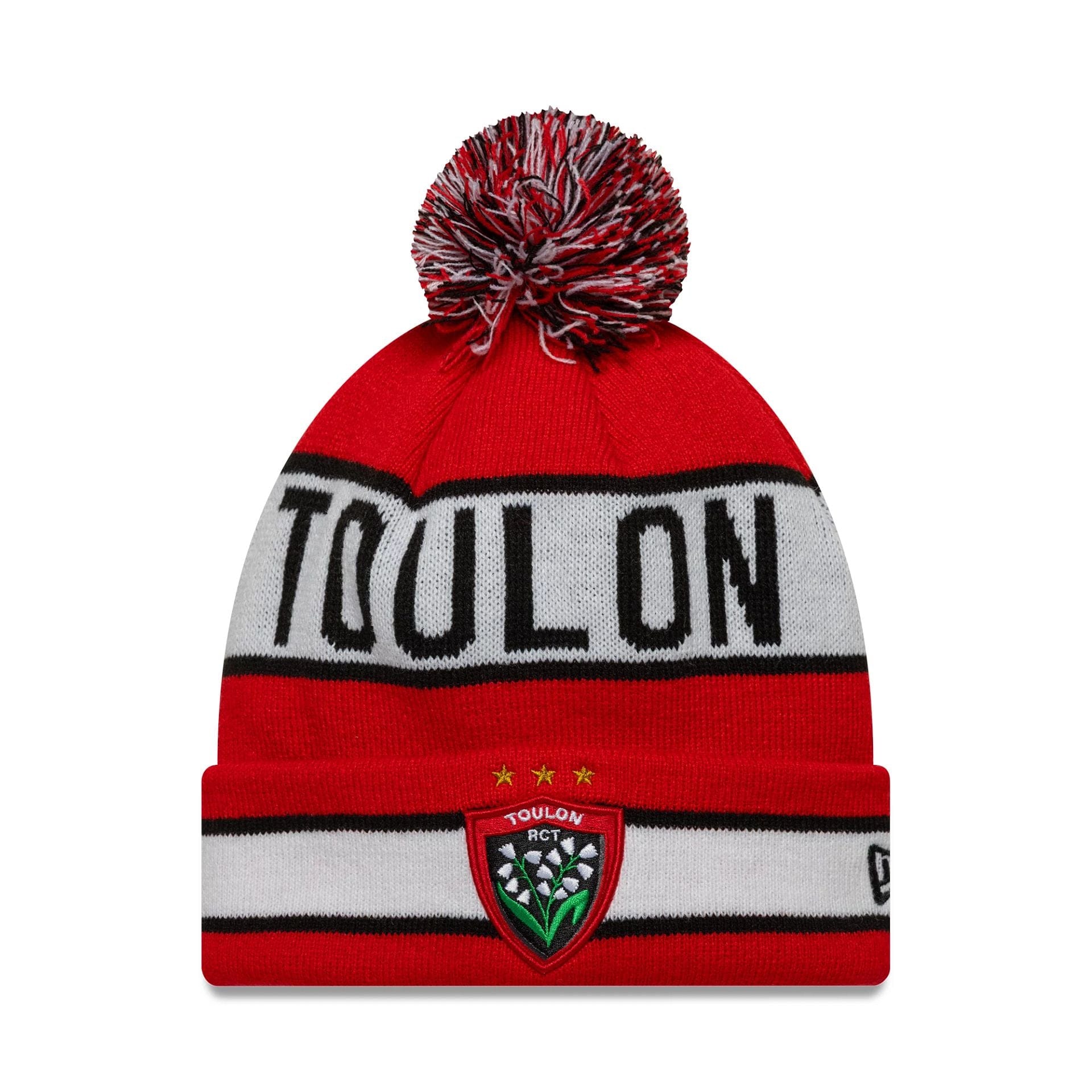 This is a RC Toulonnais Red Jake knit Beanie Hat 2