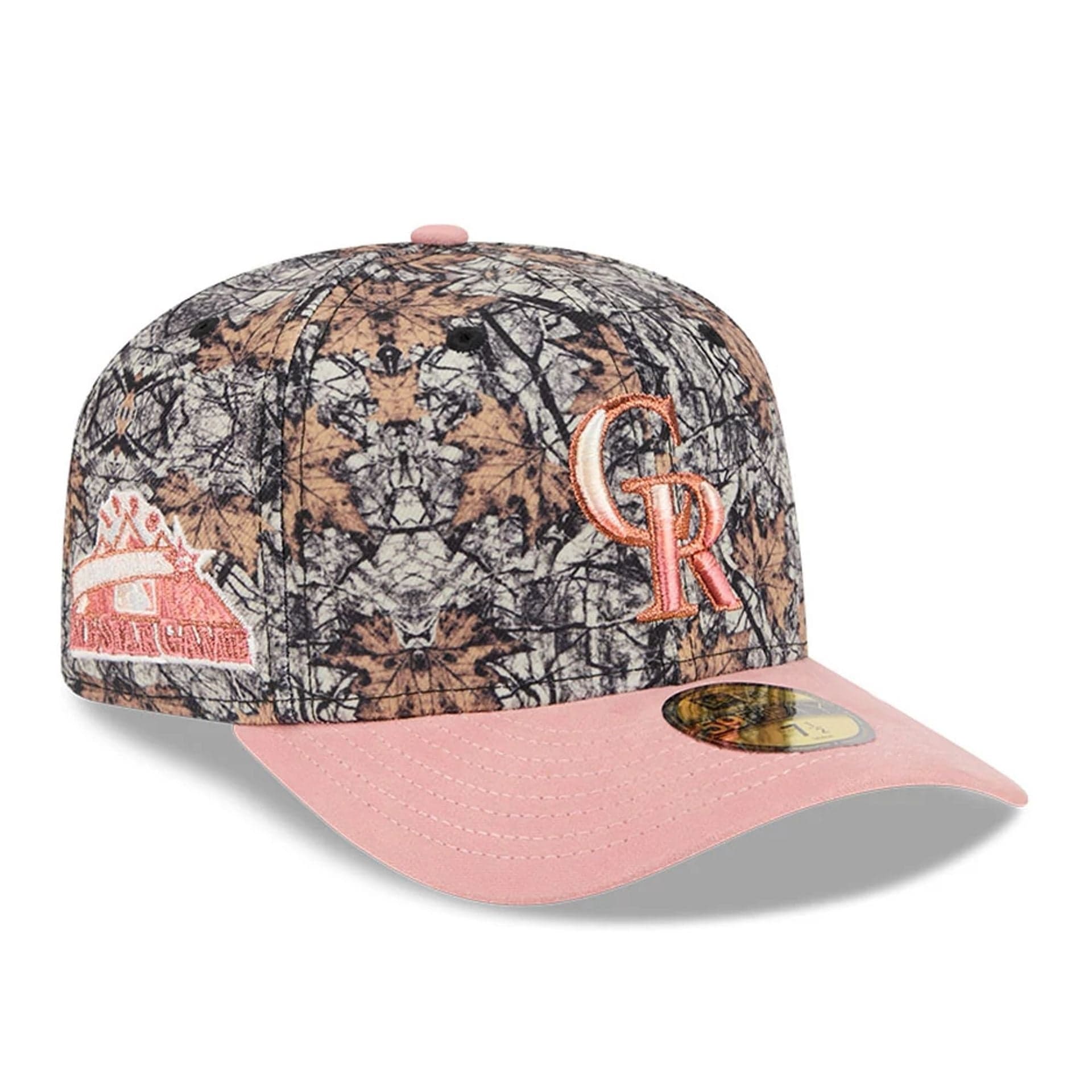 This is a Colorado Rockies Gradient Real Tree All Over Print 59FIFTY Fitted Cap 1