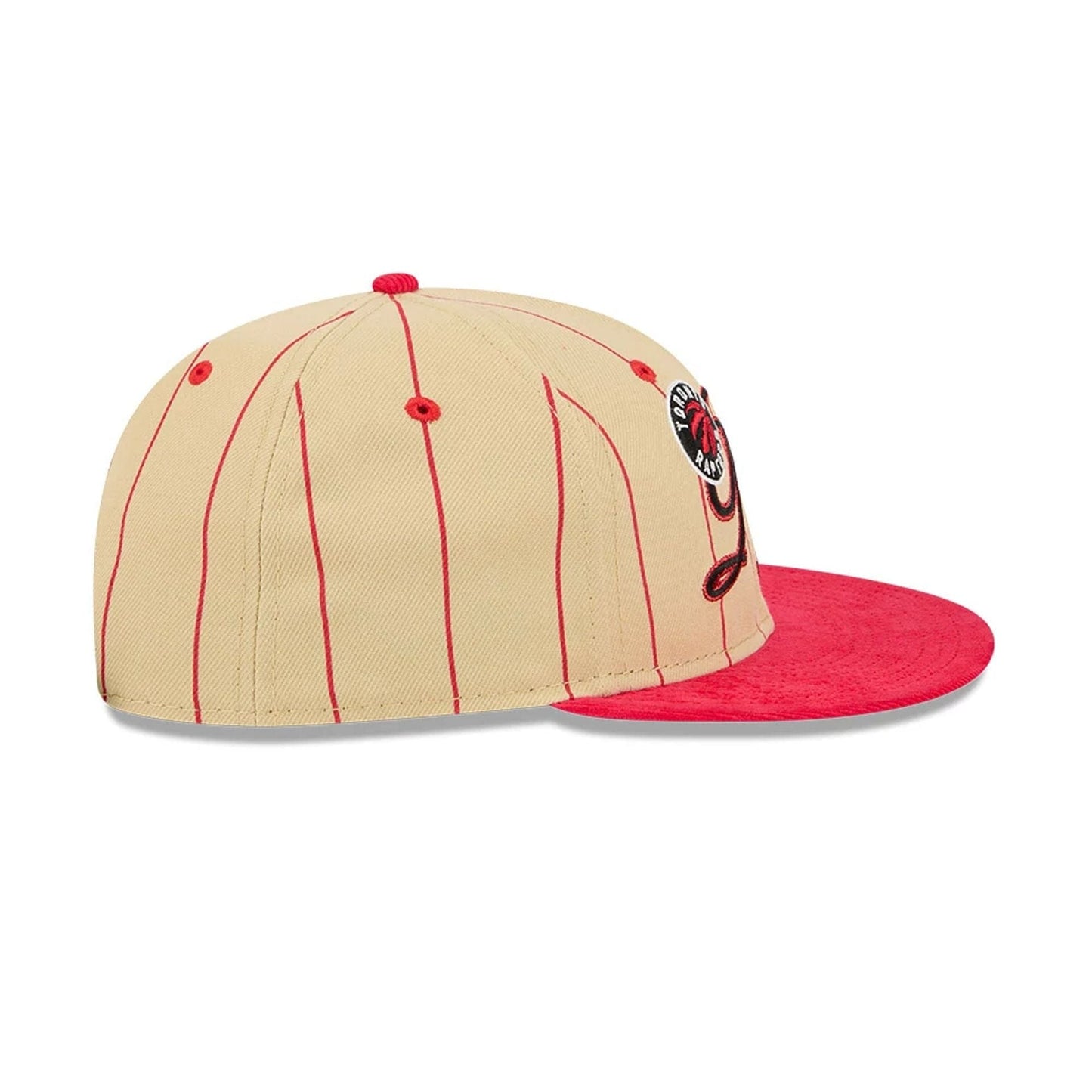This is a Toronto Raptors Pinstripe Script Cream Retro Crown 9FIFTY Adjustable Cap 7