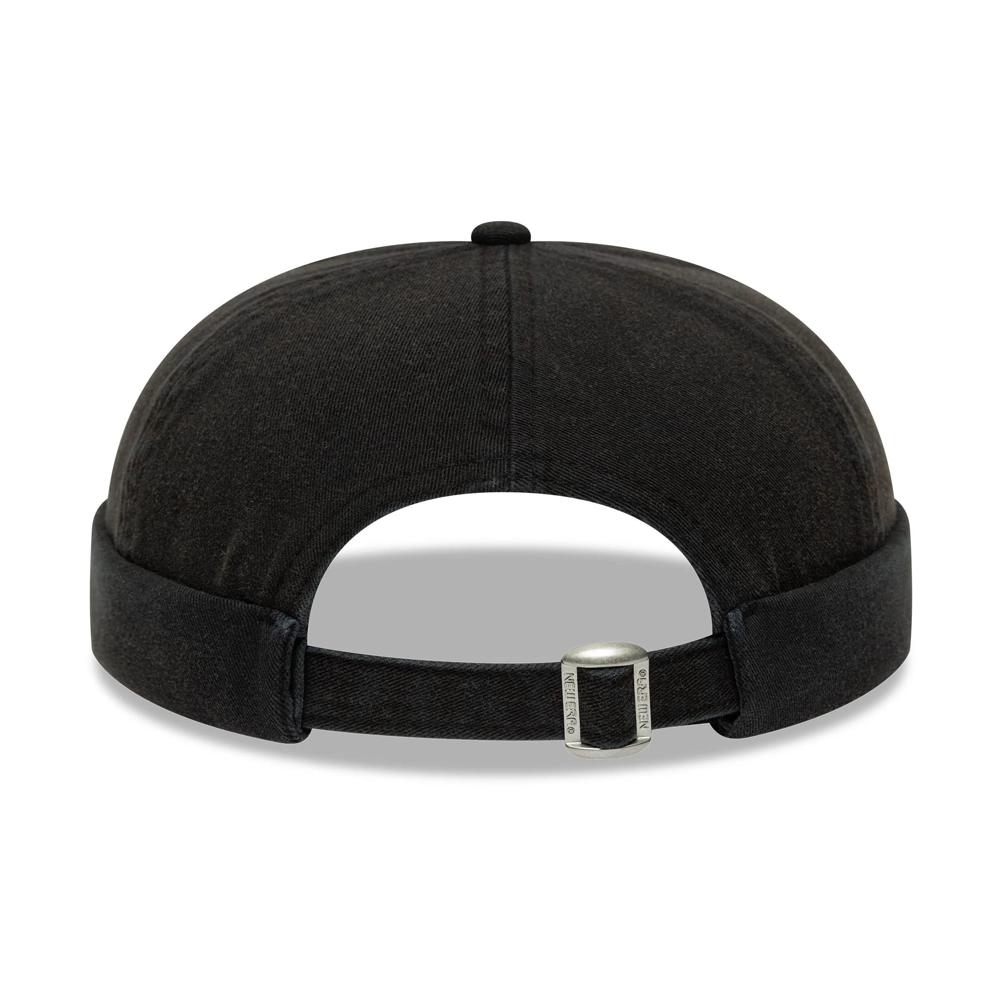 This is a New Era Washed Cotton Black Docker Adjustable Hat 2
