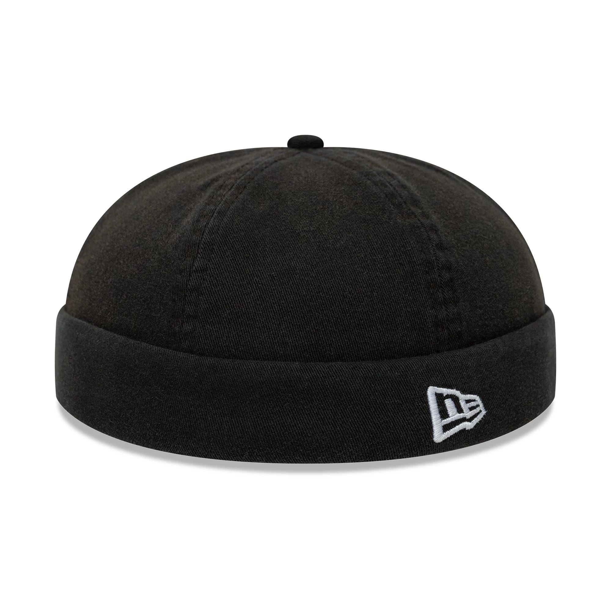 This is a New Era Washed Cotton Black Docker Adjustable Hat 3
